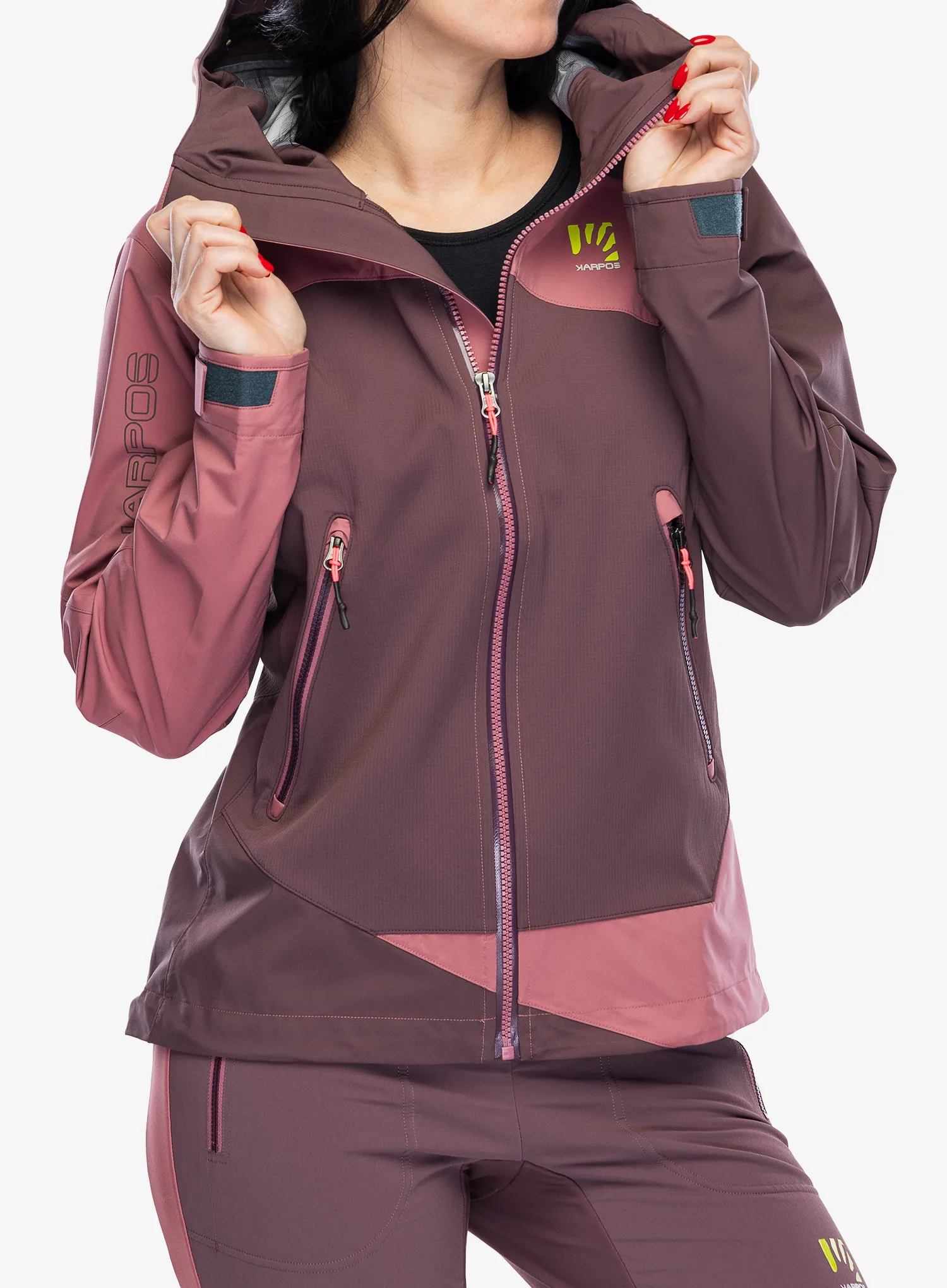 Damska bunda na skialpy Karpos Marmolada Jacket - huckleberry/deco rose