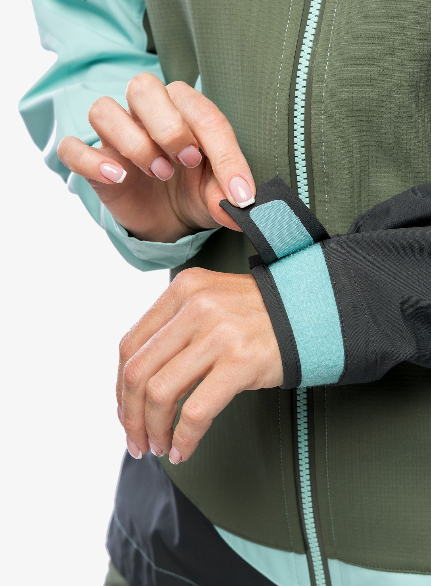 Damska bunda na skialpy Karpos Marmolada Jacket - thyme/aqua sky/black sand