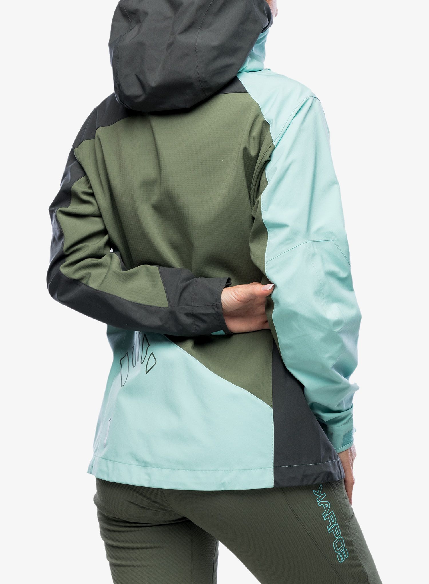 Damska bunda na skialpy Karpos Marmolada Jacket - thyme/aqua sky/black sand