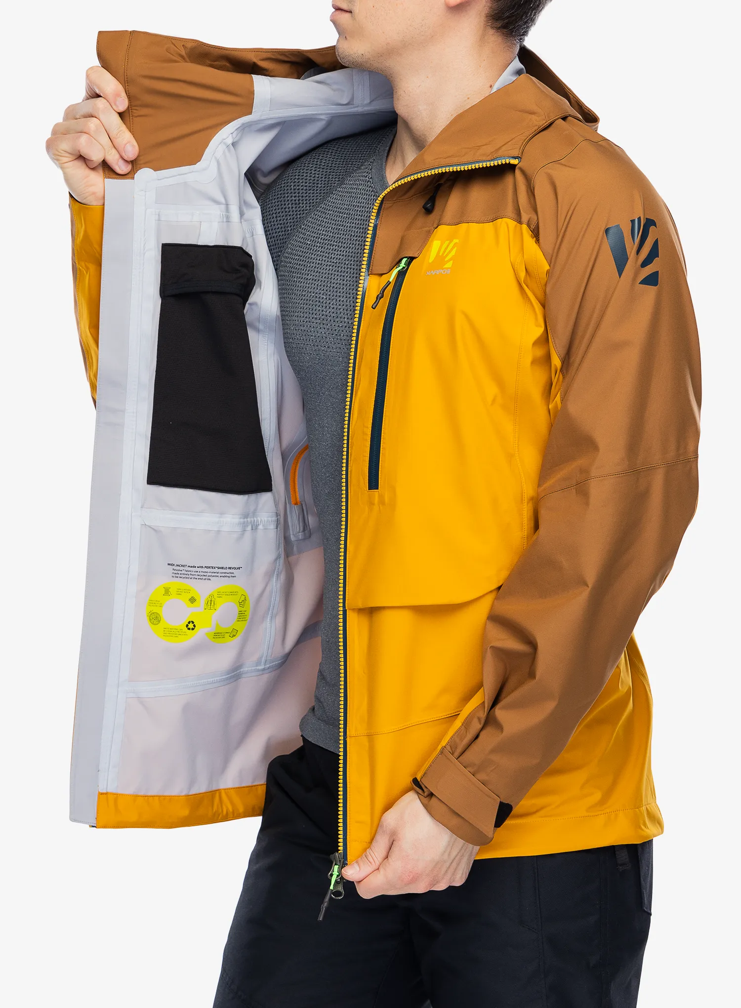 Bunda na hory Karpos Midi Shell Jacket - golden/nuthatch