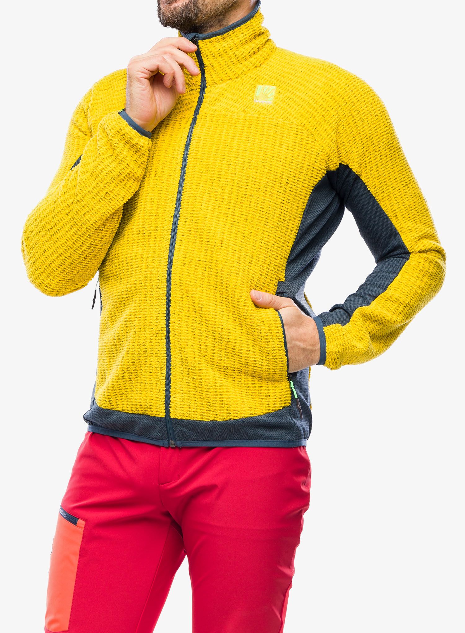 Rozepínací mikina Karpos Rocchetta Fleece - sulphur/midnight