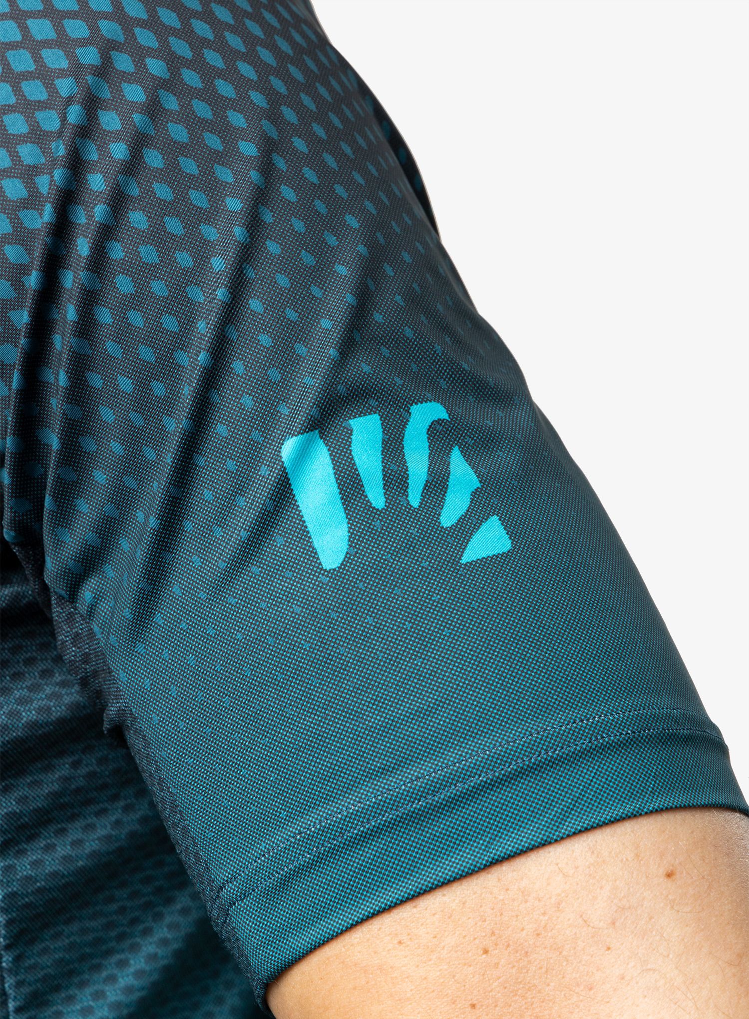 Cyklistické triko Karpos Val Di Dentro Tee - black/enamel blue/yellow fluo