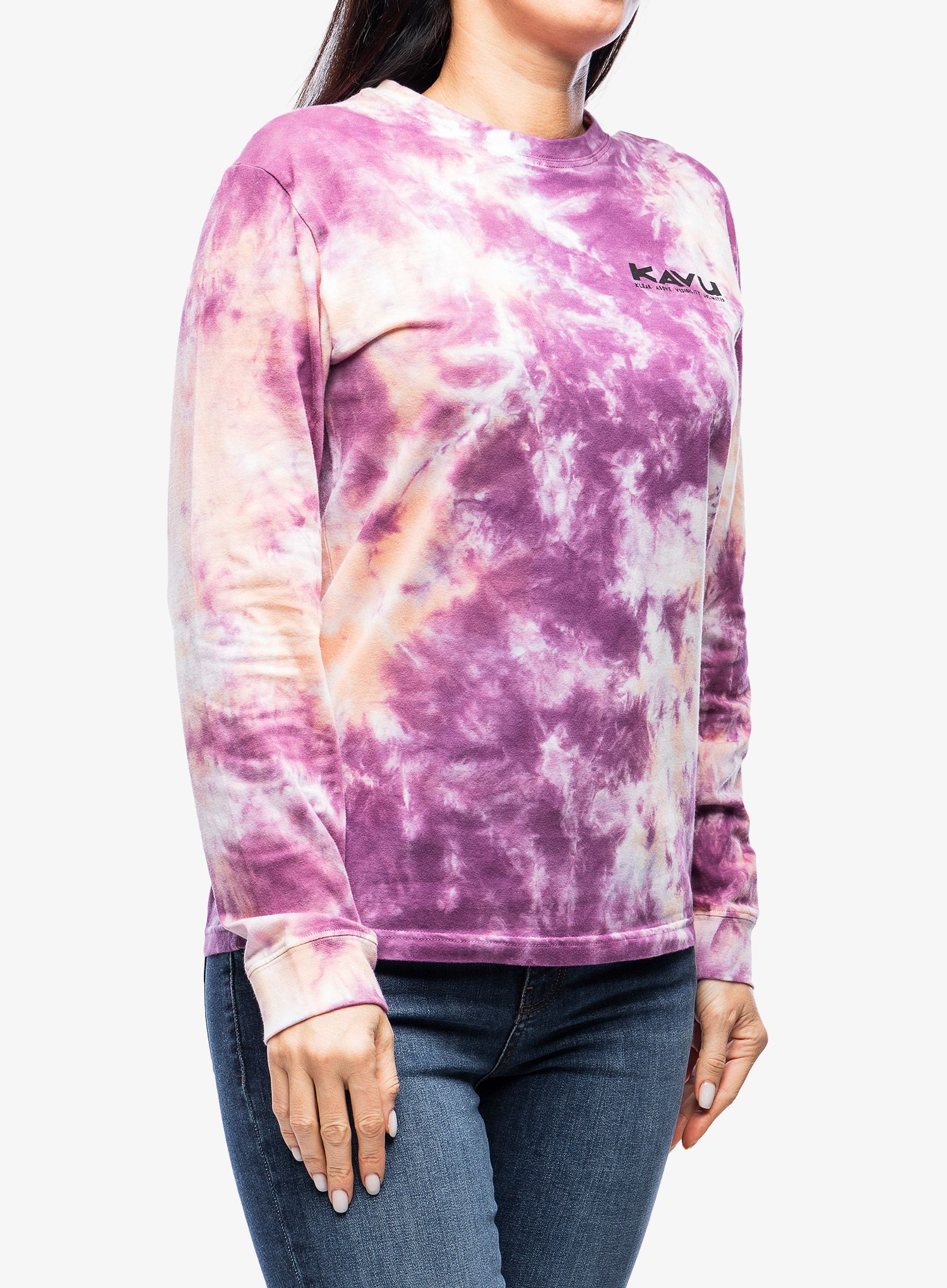 Dámské tričko s dlouhým rukávem Kavu Forever Kavu LS - pink blaze tie dye