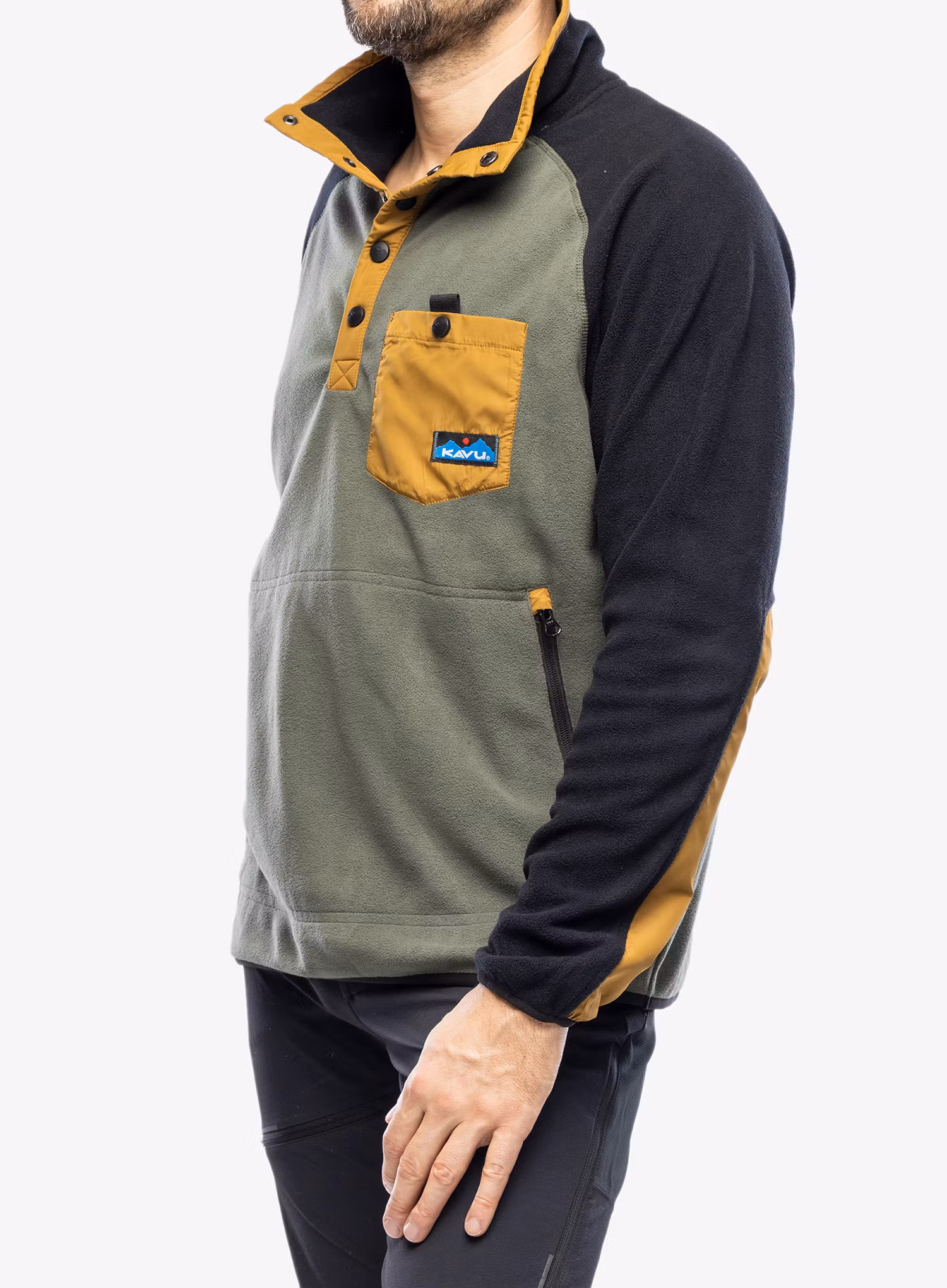 Fleece mikina Kavu Teannaway - shadow leaf