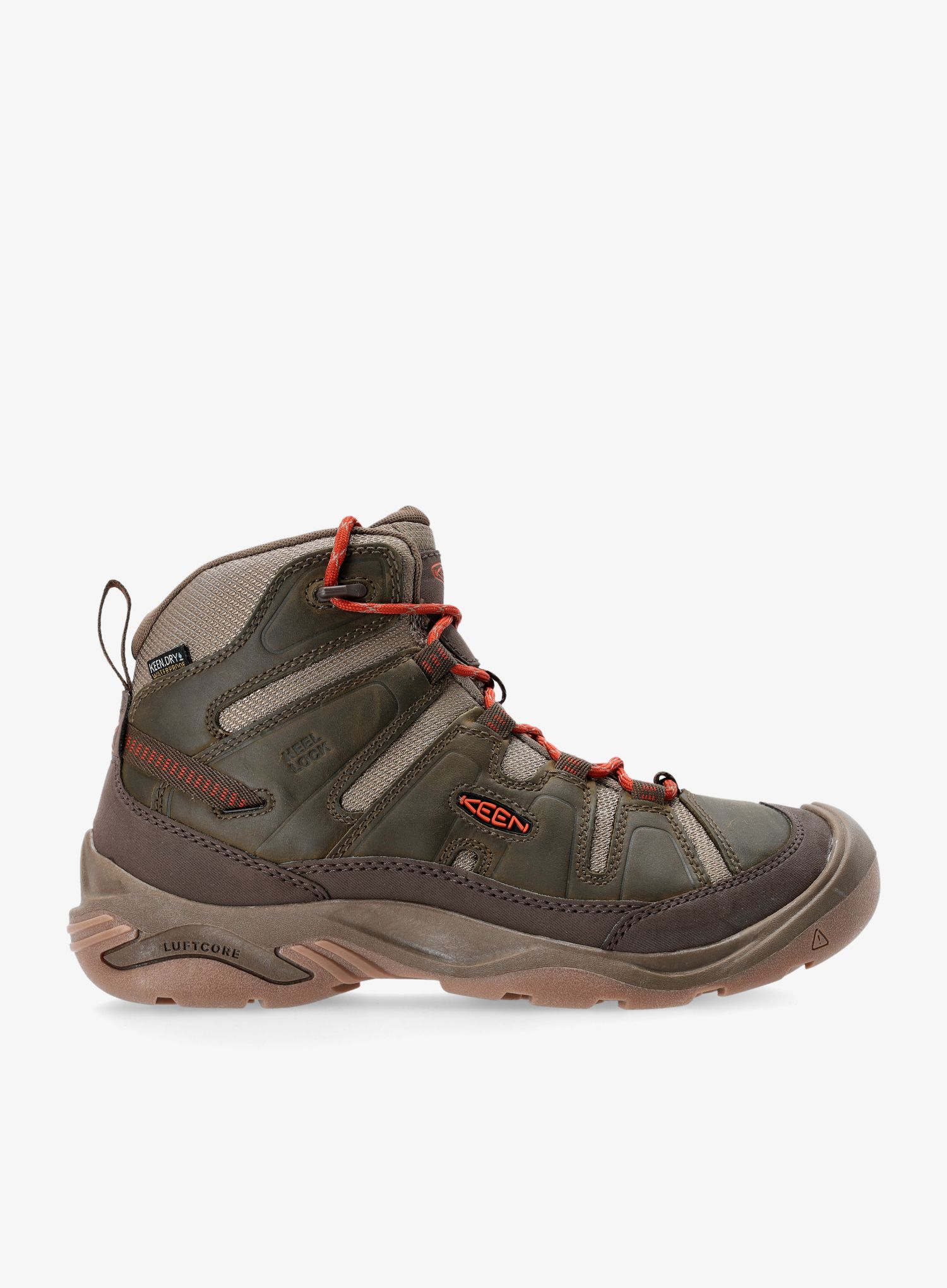 Turistické boty Keen Circadia Mid WP- dark olive/potters clay