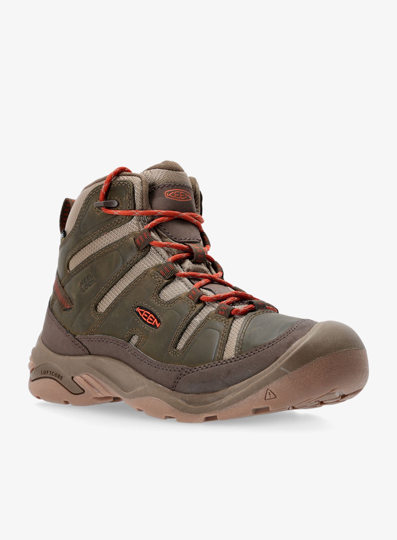 Turistické boty Keen Circadia Mid WP- dark olive/potters clay