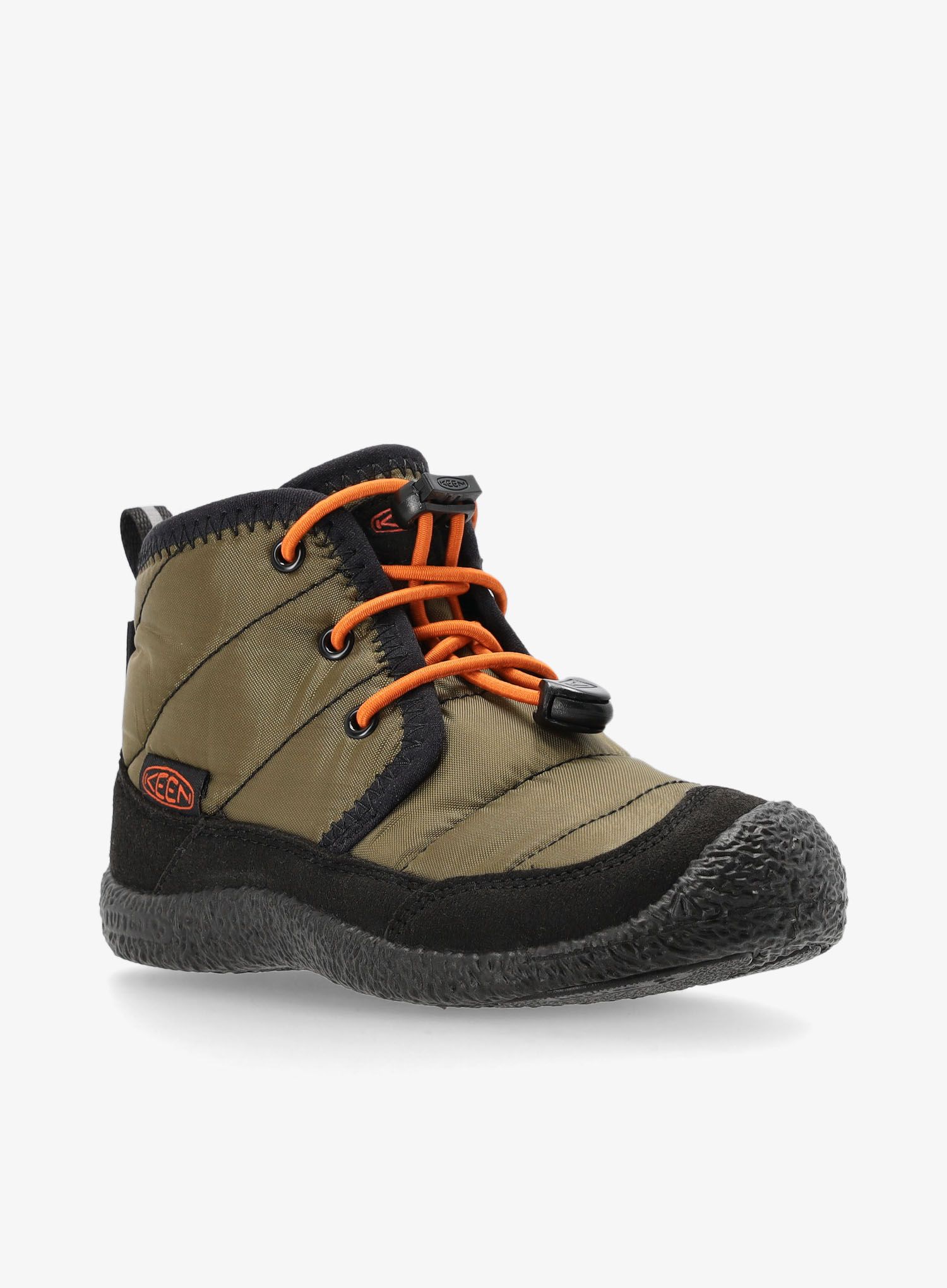Dětské boty Keen Howser II Chukka WP Kids - dark olive/gold flame