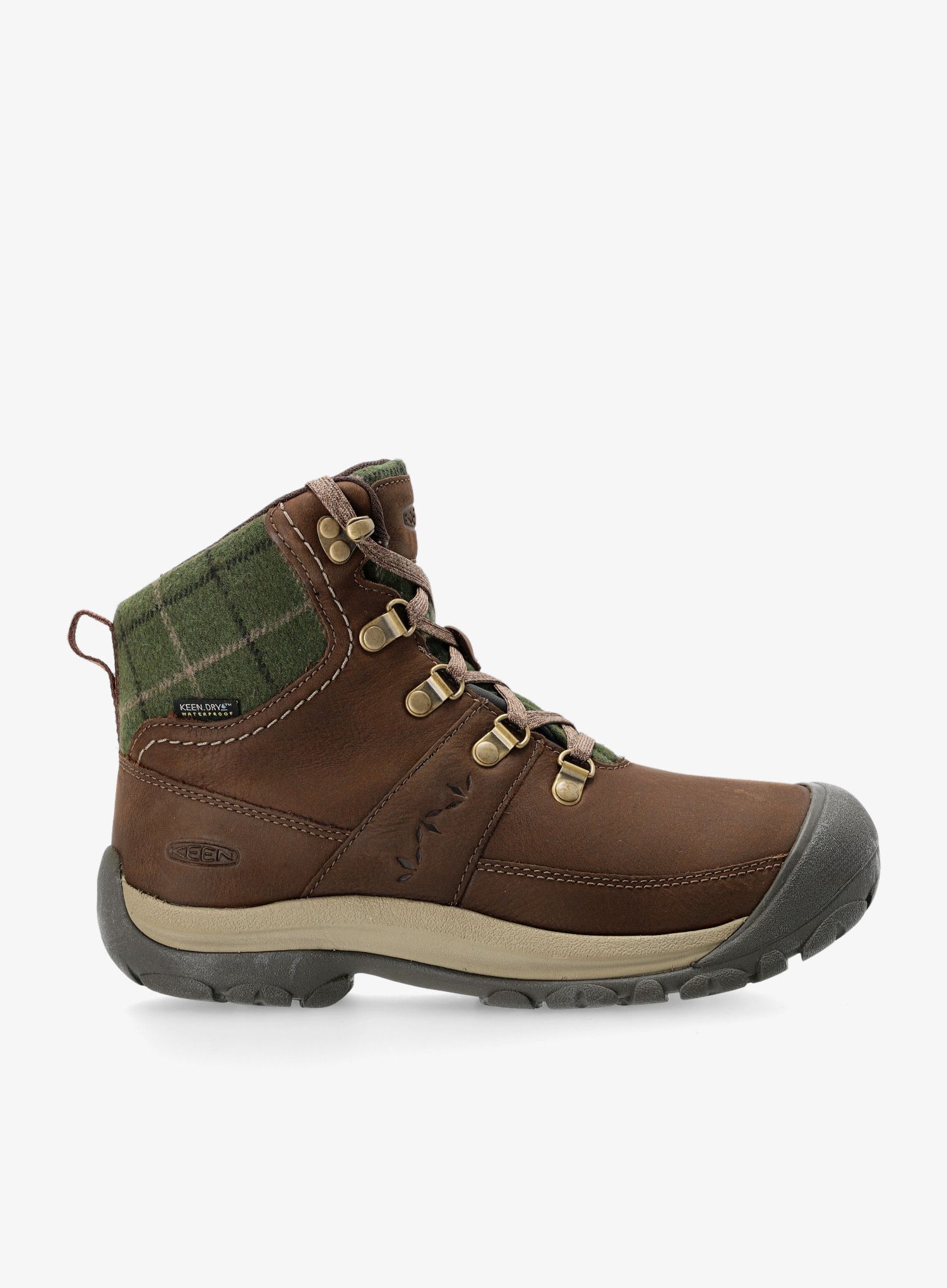 Turistické boty dámské Keen Kaci III Winter Mid WP - dark earth/green plaid