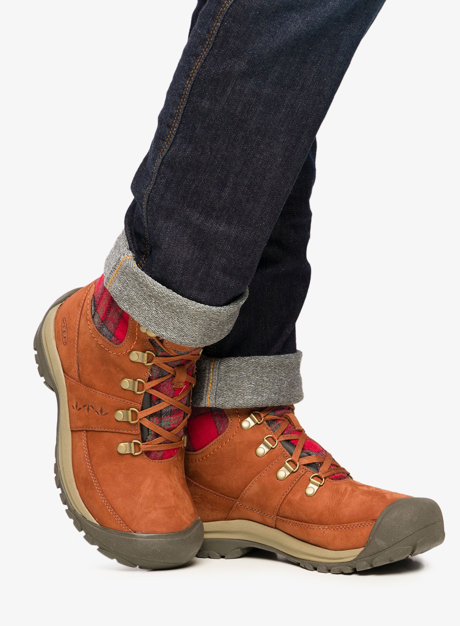 Turistické boty dámské Keen Kaci III Winter Mid WP- tortoise shell/red plaid