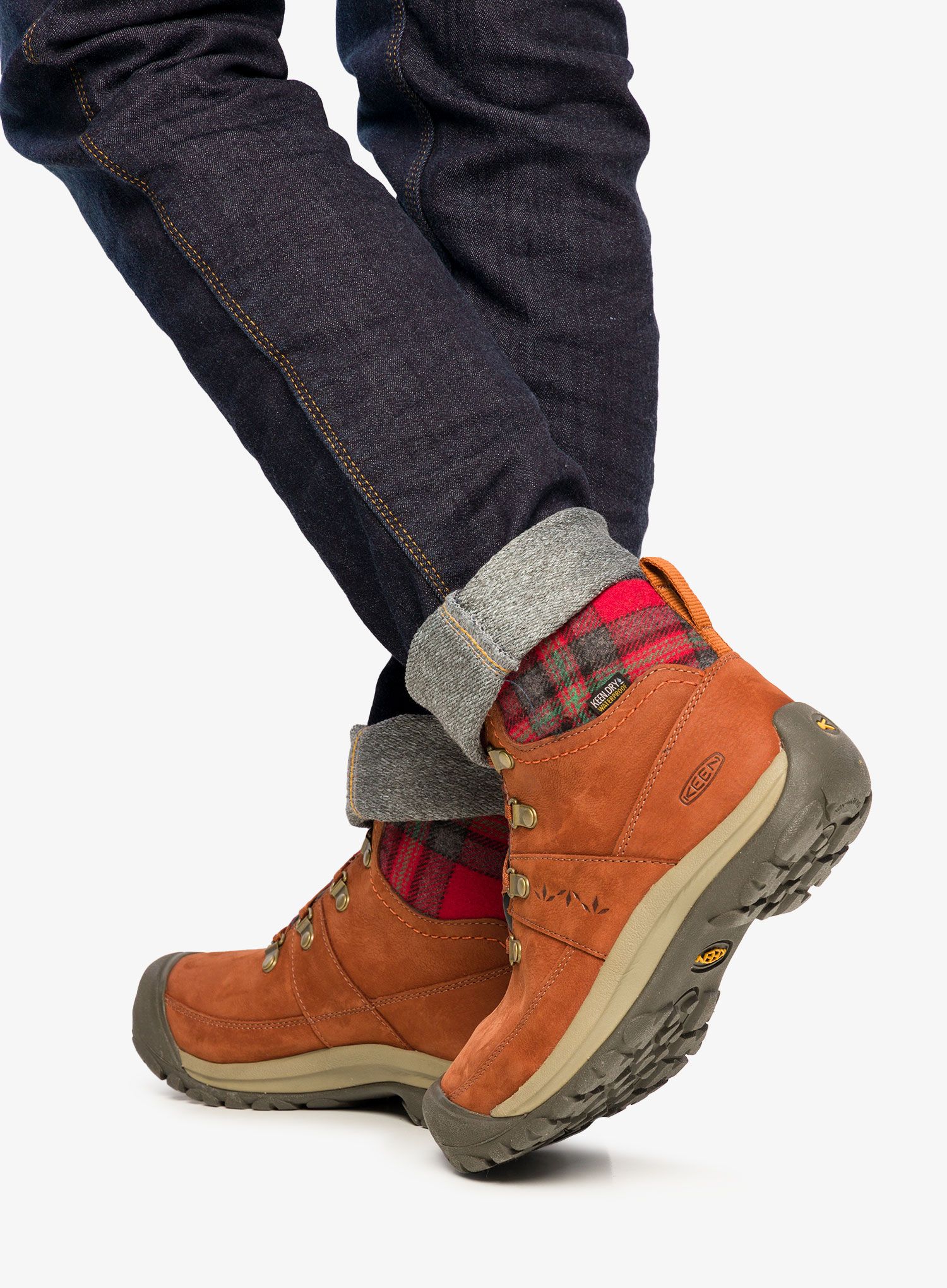 Turistické boty dámské Keen Kaci III Winter Mid WP- tortoise shell/red plaid