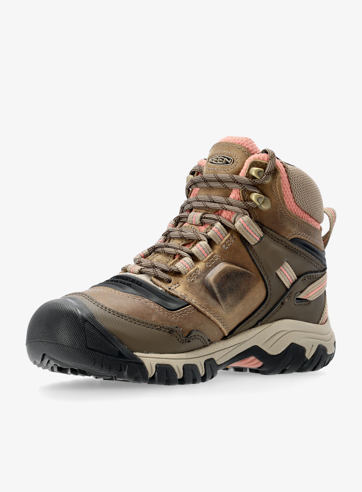 Dámské turistické boty Keen Ridge Flex Mid WP - timberwolf/brick