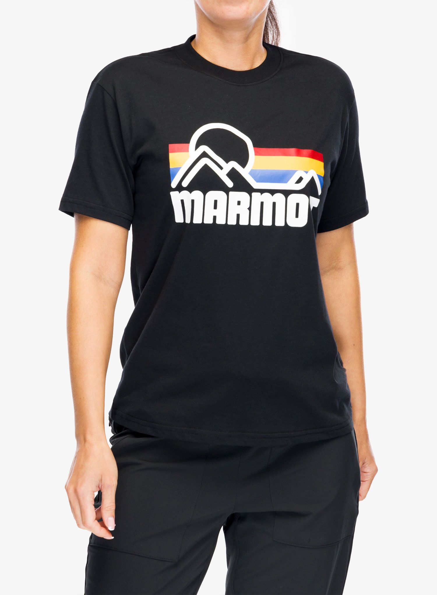 Bavlněné tričko dámské Marmot Coastal Tee SS - black/multi
