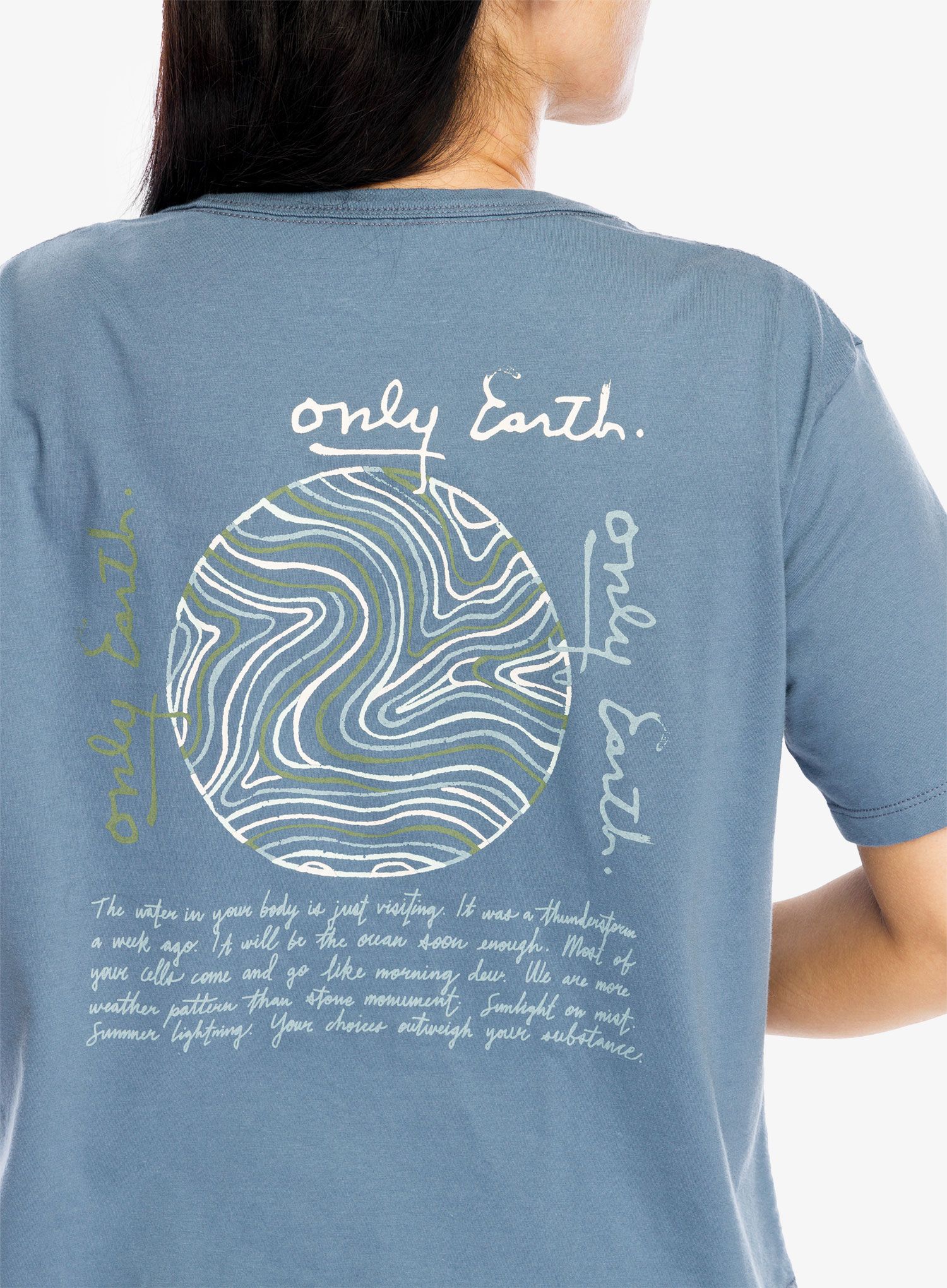 Bavlněné tričko dámské Patagonia CTA Easy Cut Organic T-Shirt - earth currents utility blue