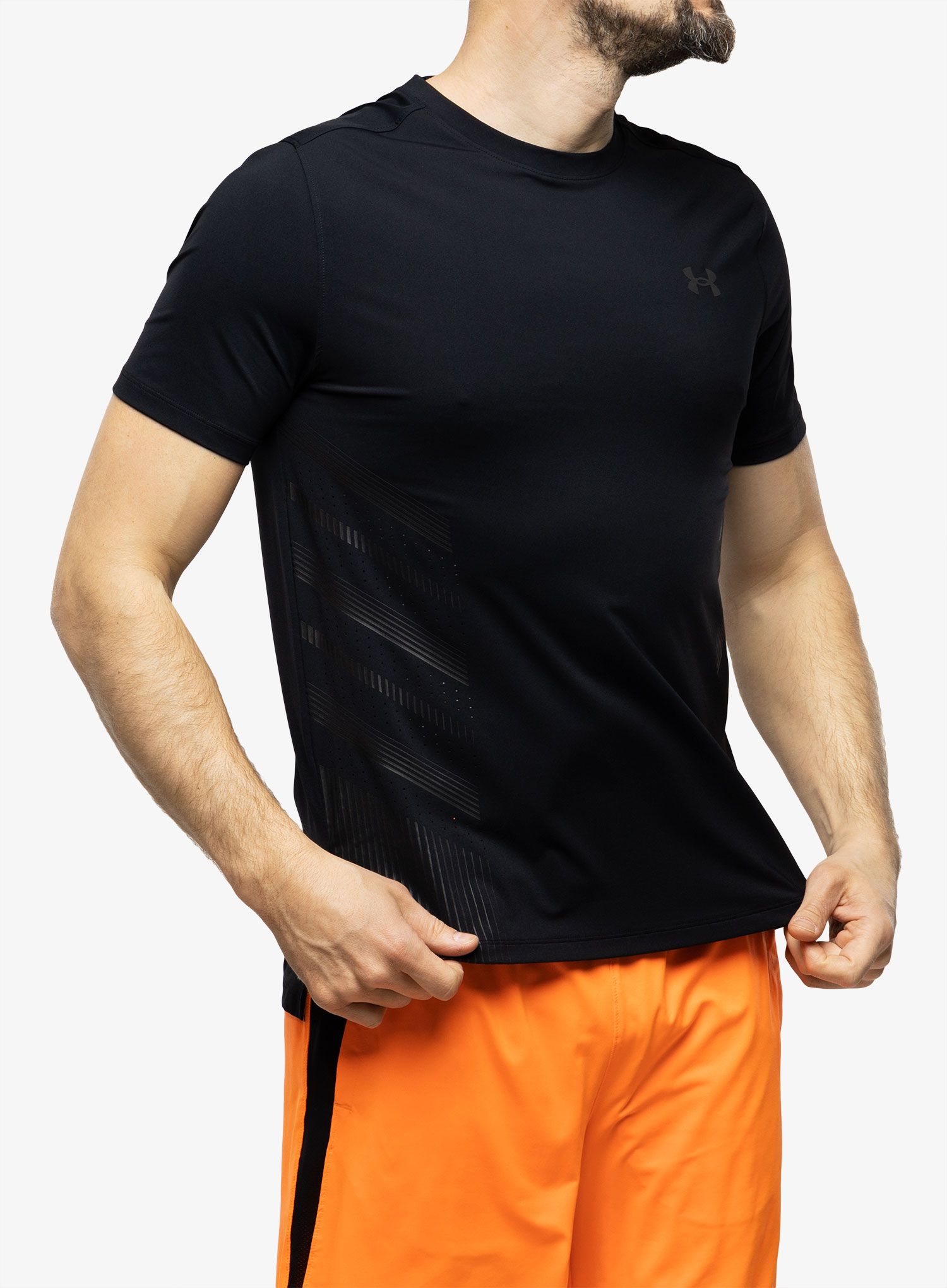 Běžecké triko Under Armour Iso-Chill Laser Heat SS - black/black/reflective