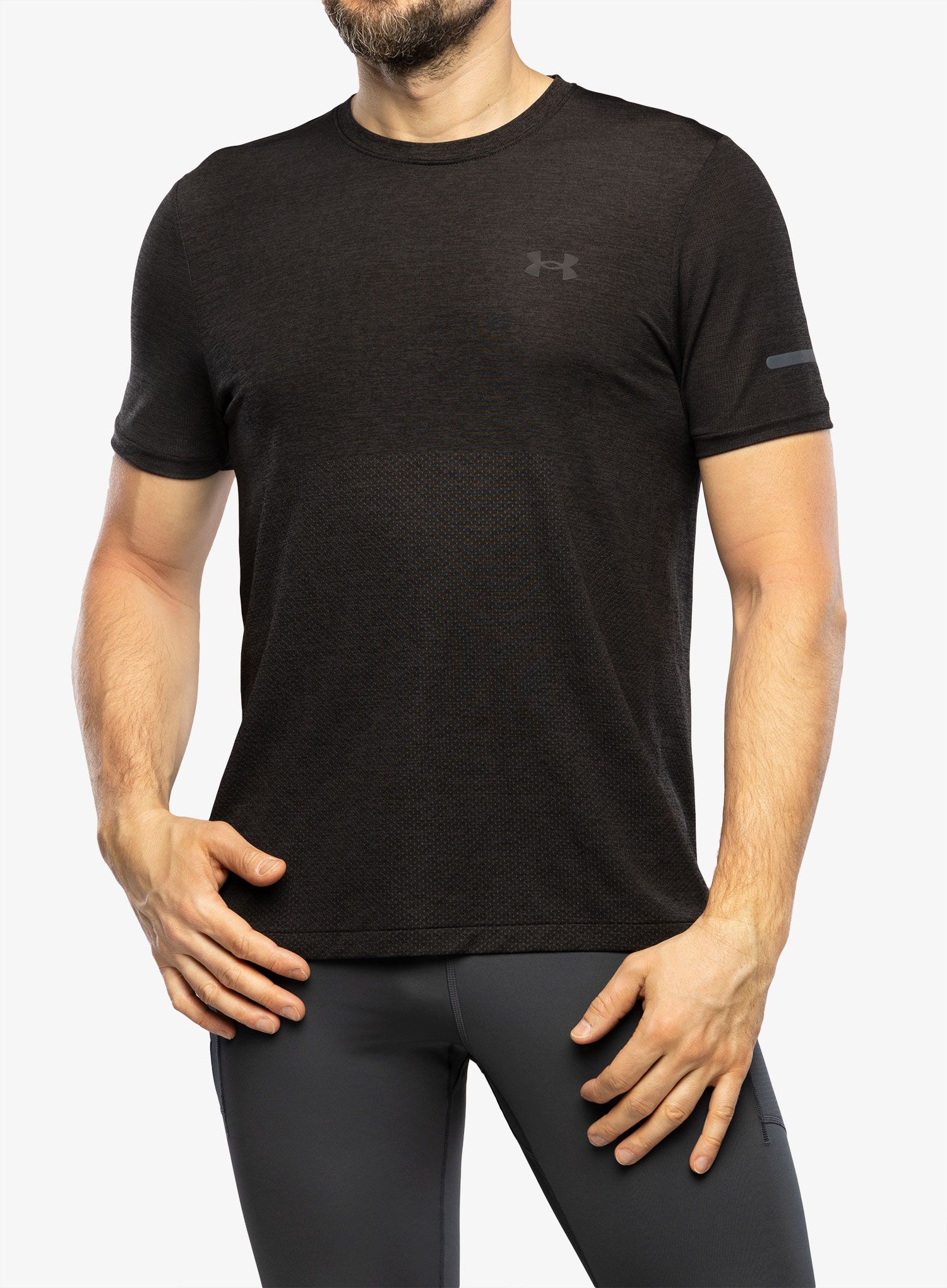Běžecké triko Under Armour Seamless Stride SS - black/reflective