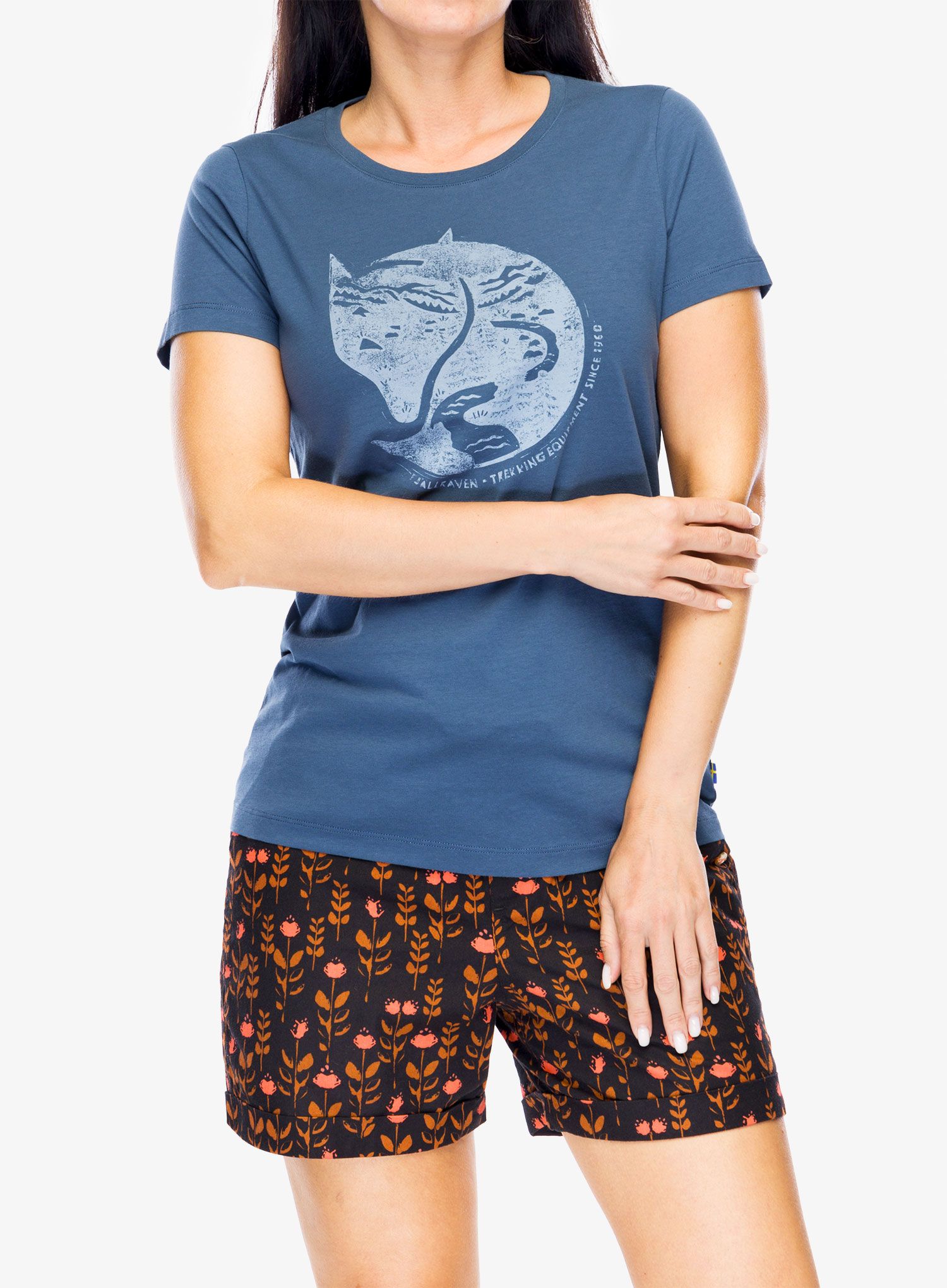 Dámské tričko Fjallraven Arctic Fox Print T-shirt - indigo blue
