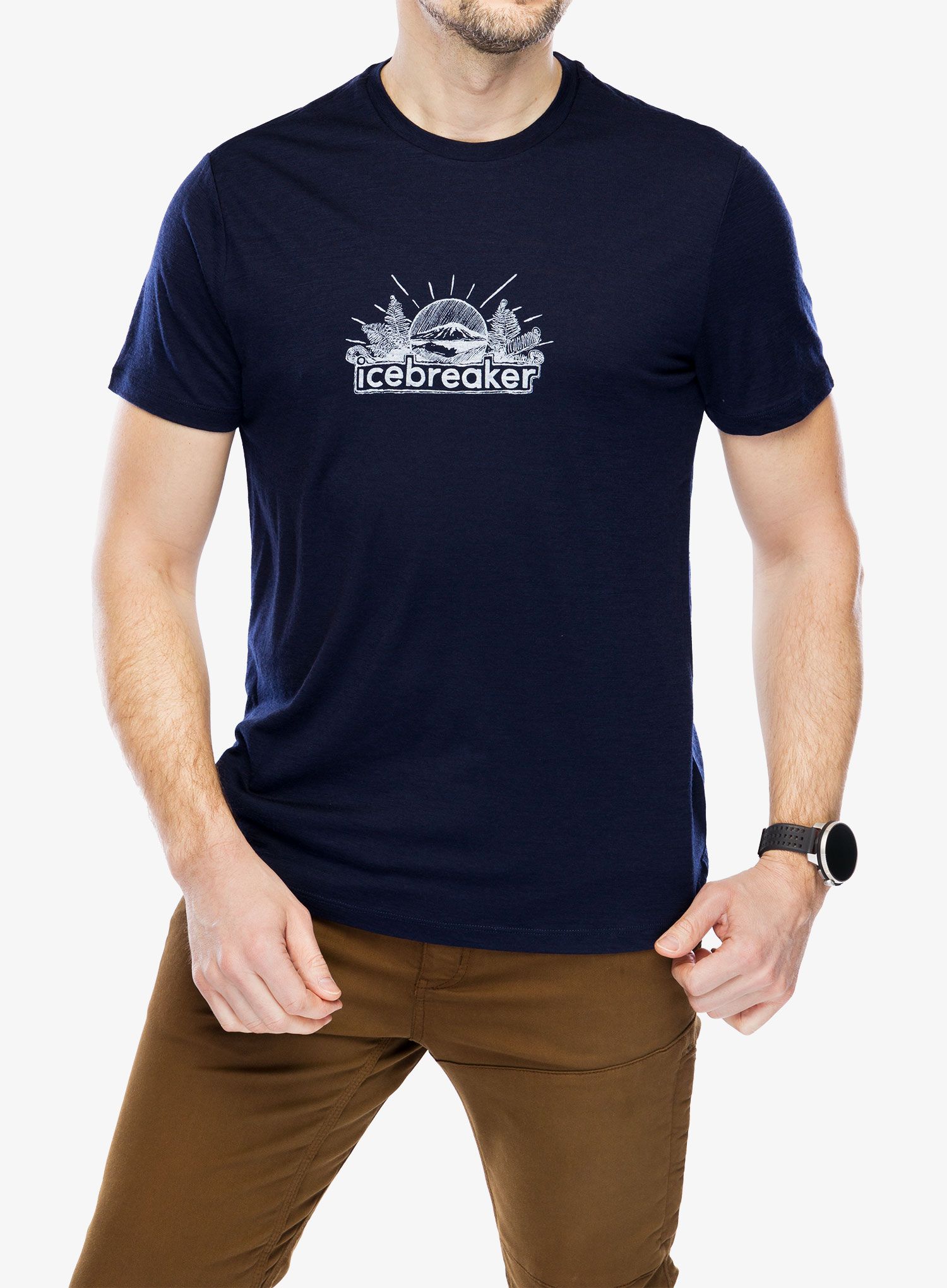 Merino triko Icebreaker Merino 150 Tech Lite III SS Tee IB Grown Naturally - midnight navy