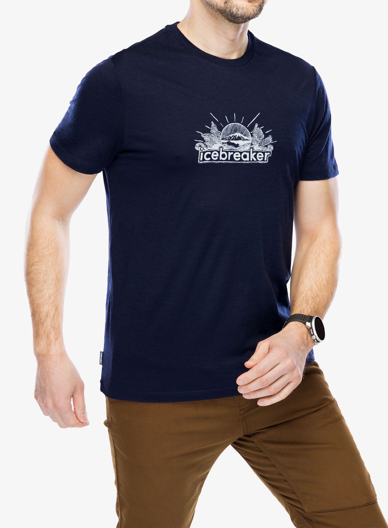 Merino triko Icebreaker Merino 150 Tech Lite III SS Tee IB Grown Naturally - midnight navy