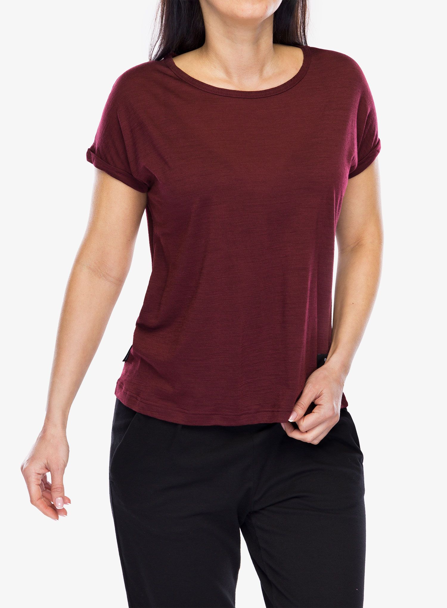 Merino triko dámské Sensor Merino Air Traveller Tee SS - port red