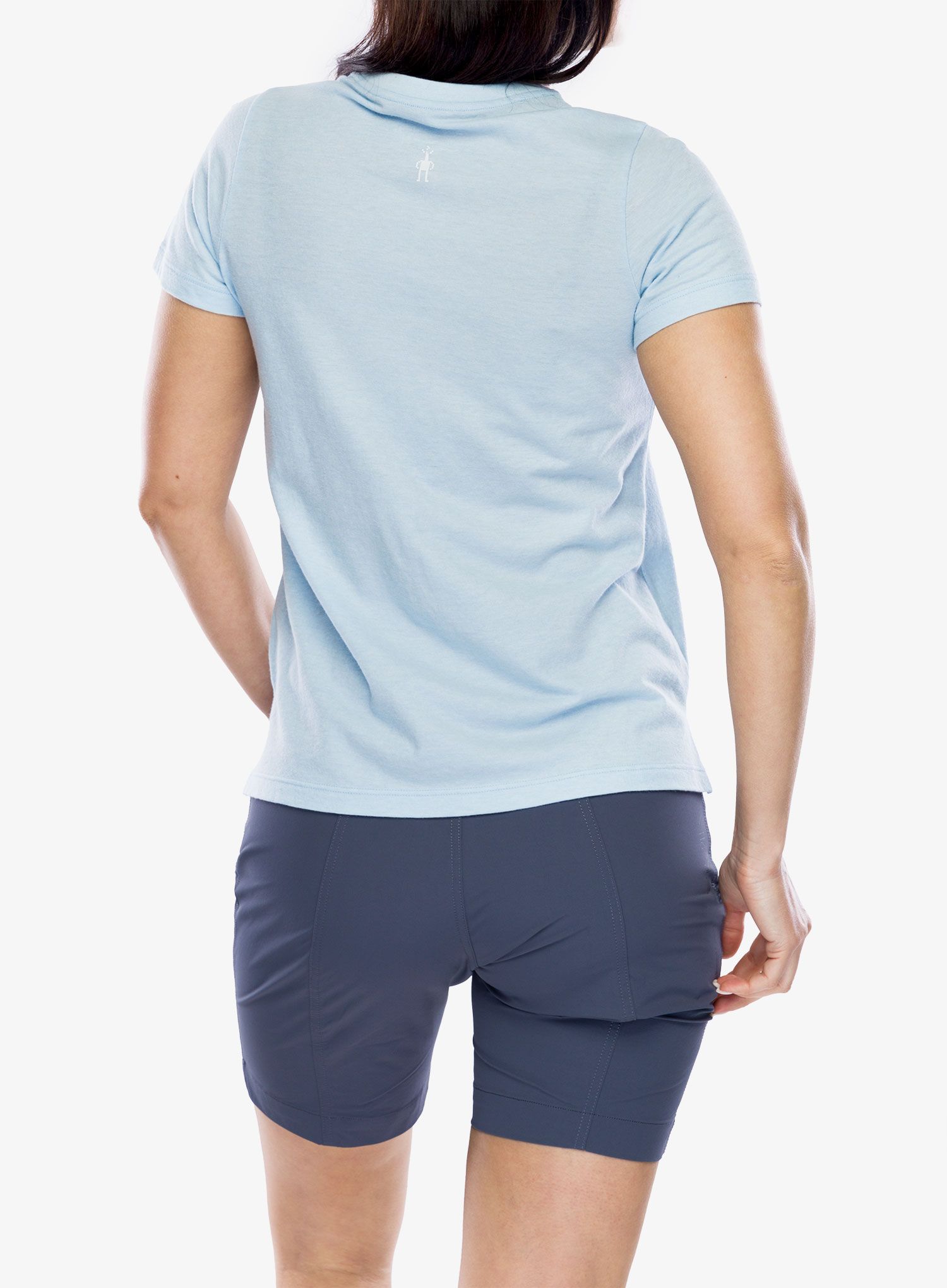 Merino triko dámské Smartwool Go Far Feel Good Graphic Short Sleeve - winter sky heather