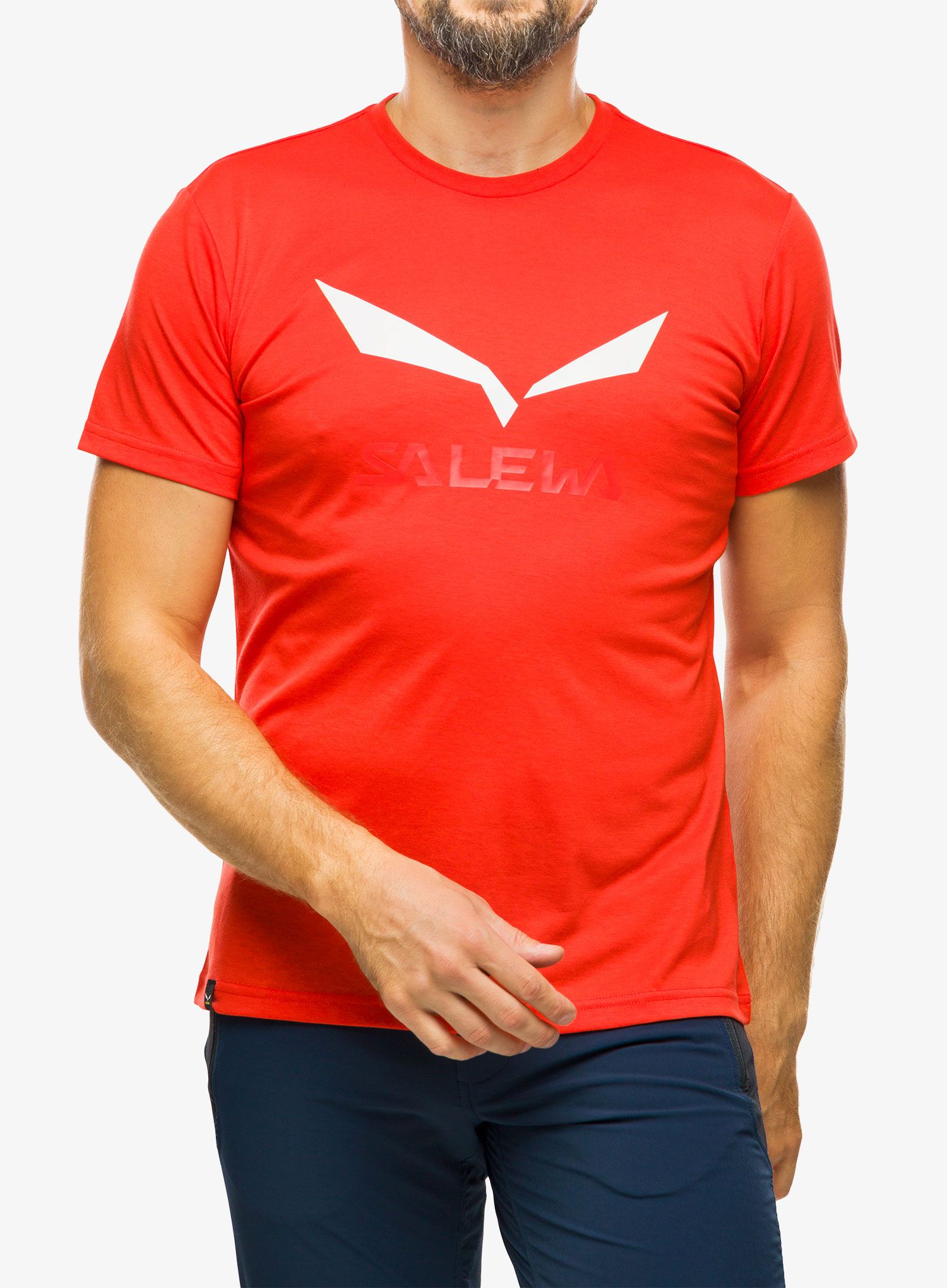 Rychleschnoucí triko Salewa Solidlogo Dry T-shirt - flame