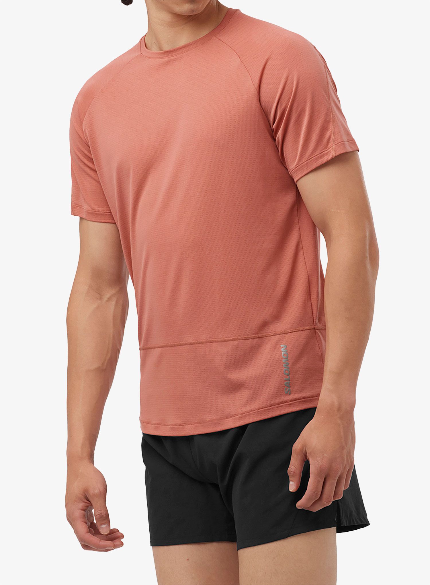 Rychleschnoucí triko Salomon Cross Run S/S Tee - light mahogany