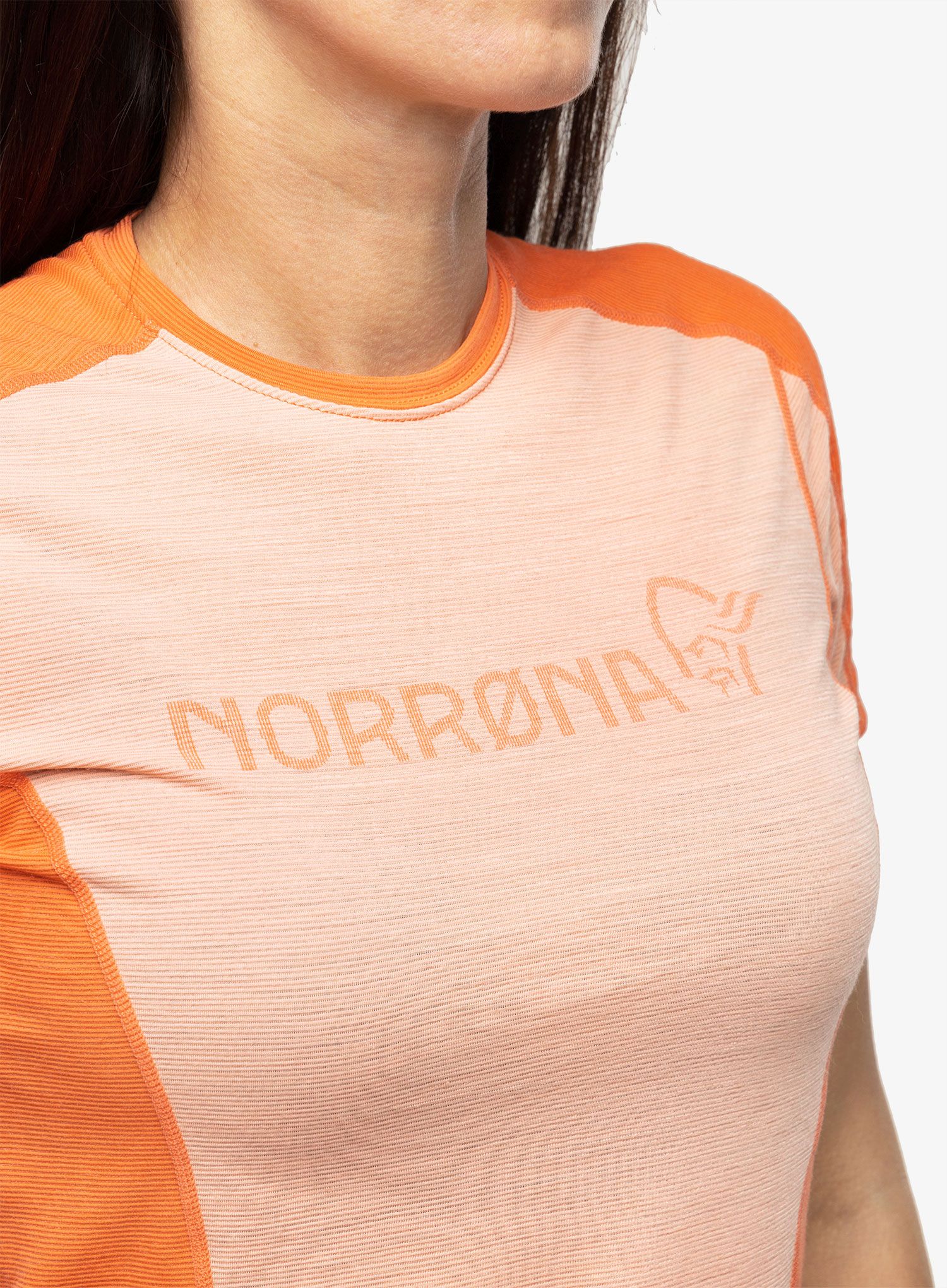 Termo triko dámské Norrona Falketind Equaliser Merino T-Shirt - peach/orange