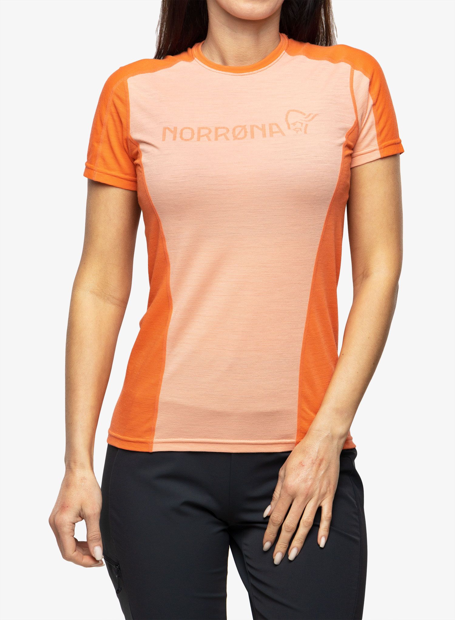 Termo triko dámské Norrona Falketind Equaliser Merino T-Shirt - peach/orange