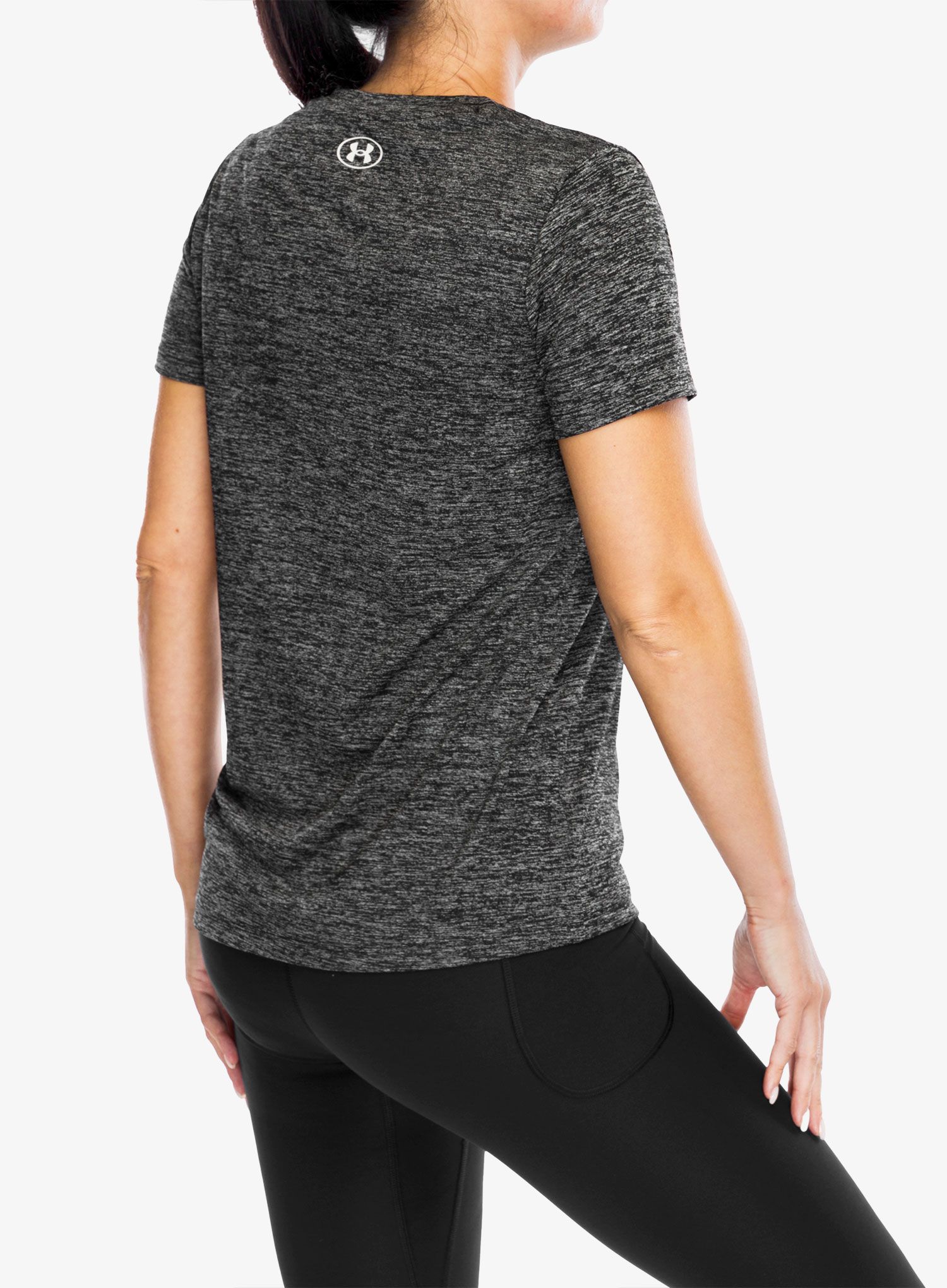 Sportovní tričko dámské Under Armour UA Tech Twist V-Neck Short Sleeve - black/white