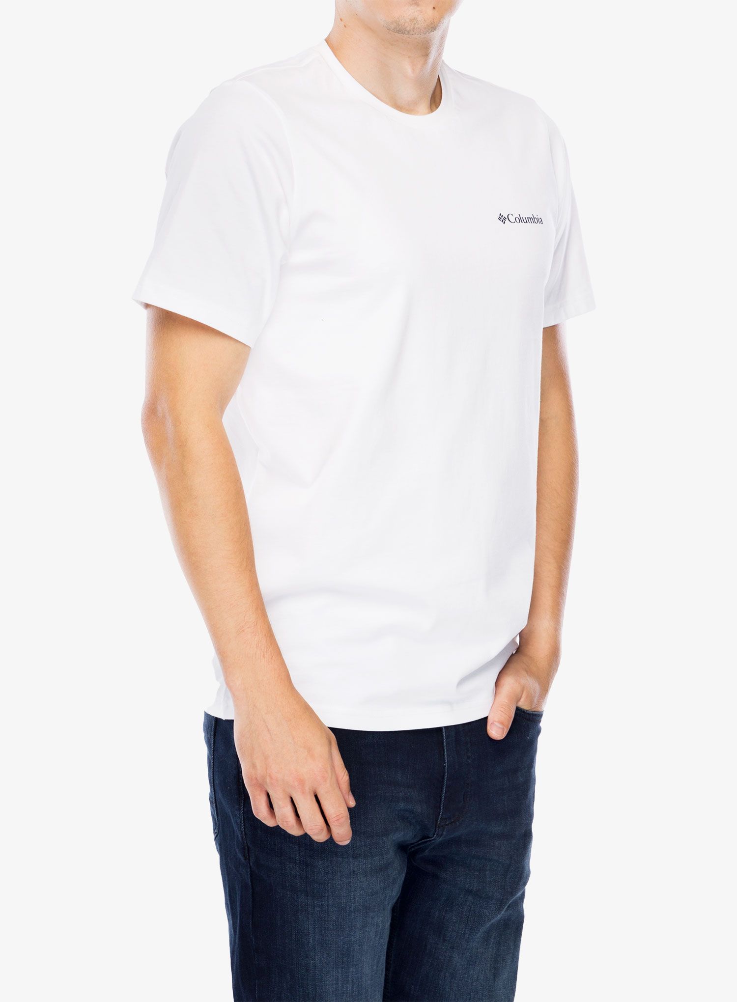 Tričko s potiskem Columbia Explorers Canyon Back S/S Tee - white/torn moonscape
