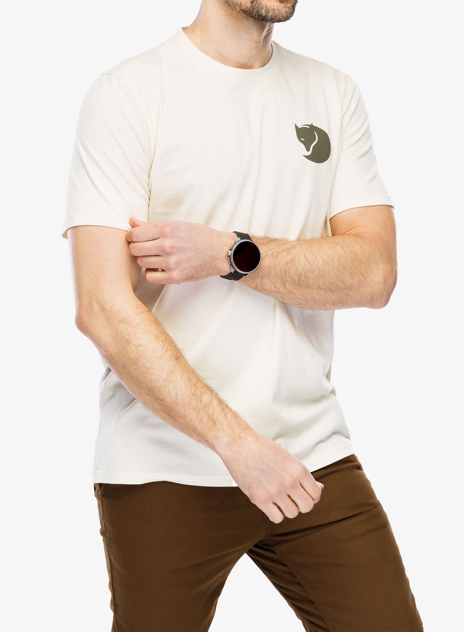 Tričko s potiskem Fjallraven Walk With Nature T-shirt - chalk white