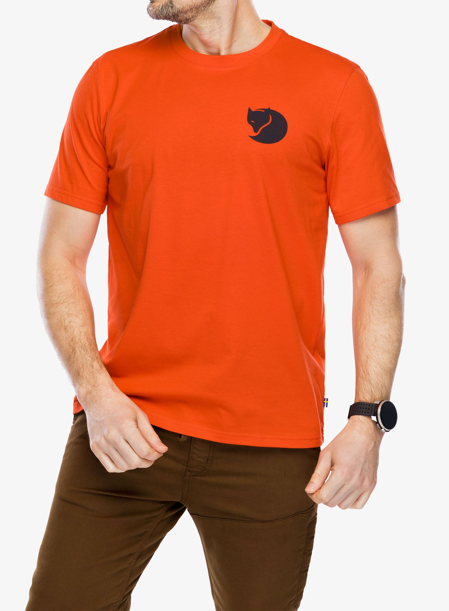 Tričko s potiskem Fjallraven Walk With Nature T-shirt - flame orange