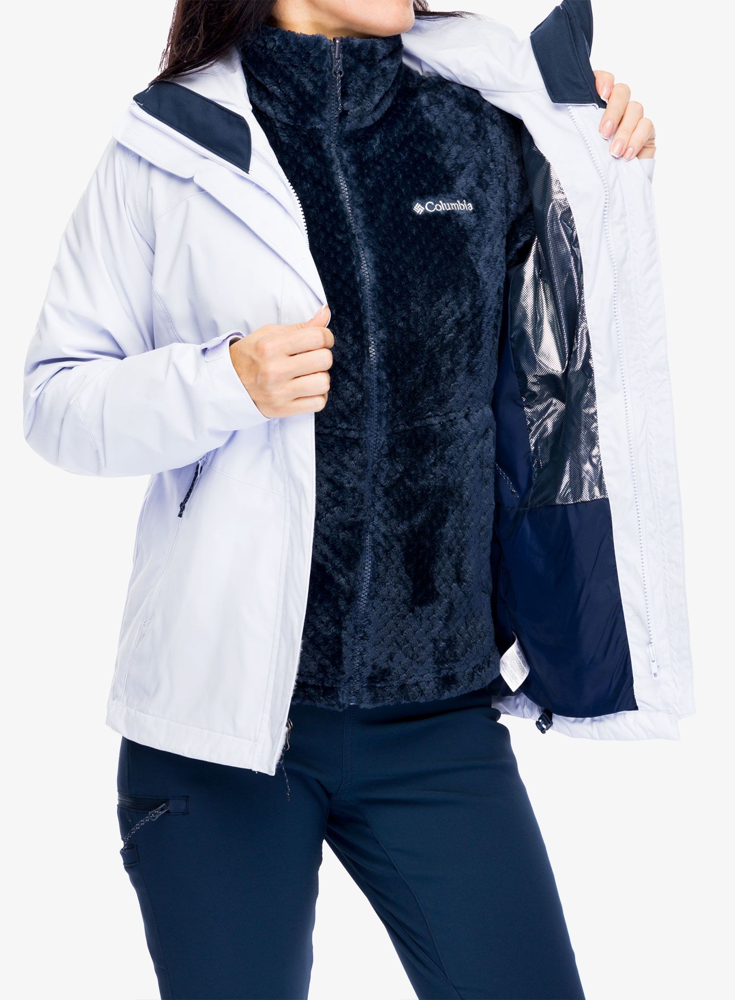 Bunda 3v1 dámská Columbia Bugaboo III Fleece Interchange Jacket - snowdrift