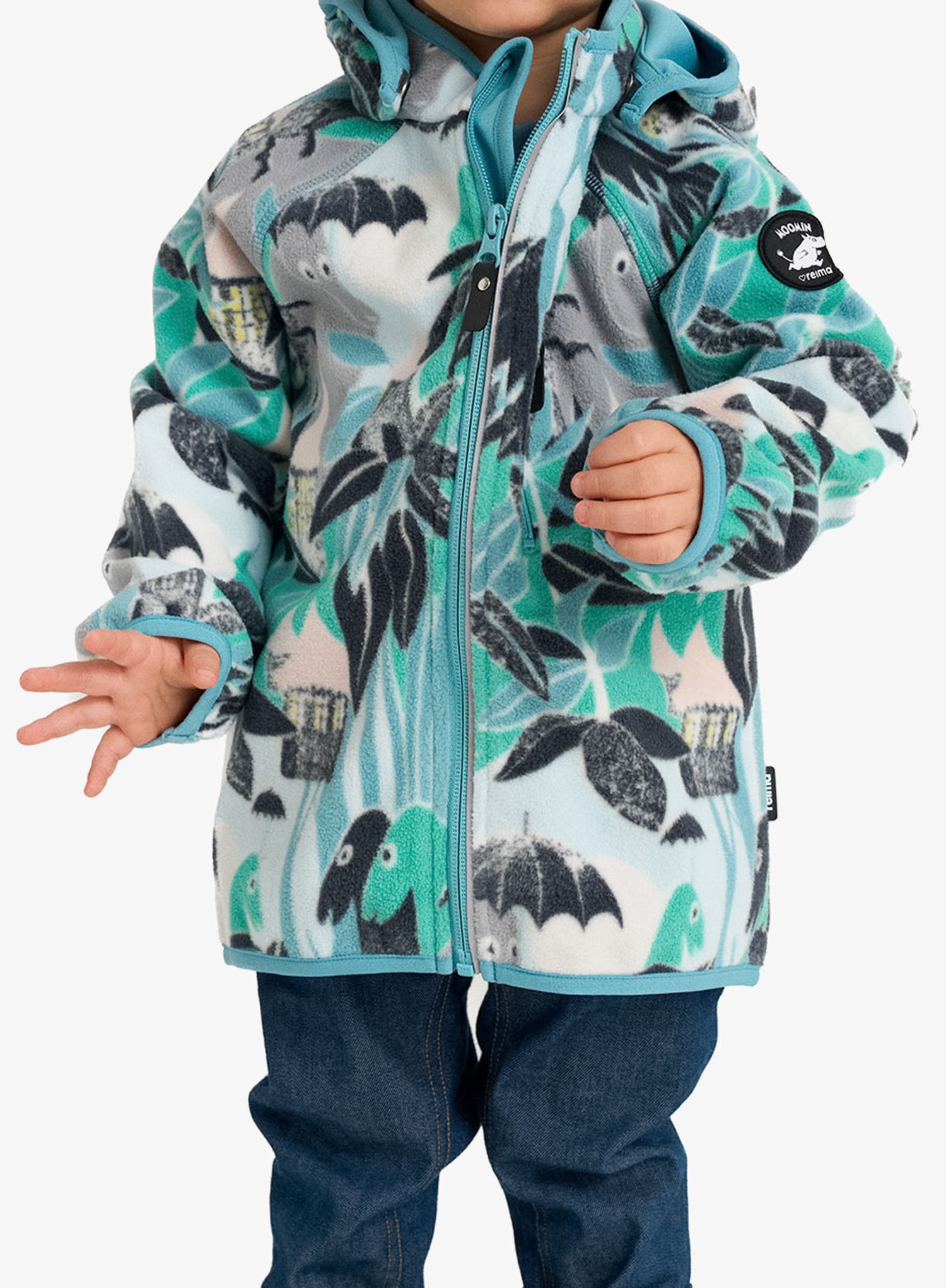 Dětská mikina Reima Moomin Vindskydd - green aqua