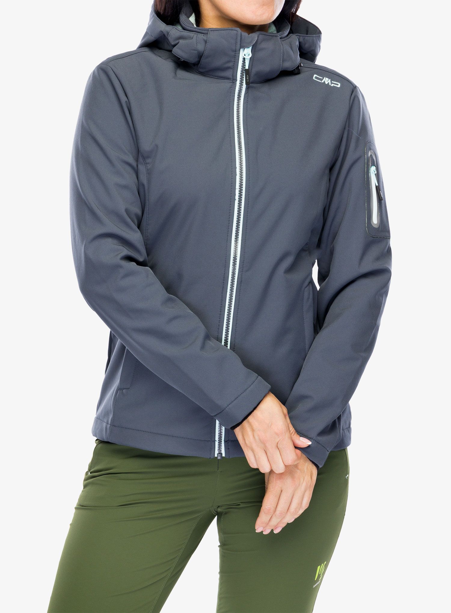 Dámská bunda CMP Wilma Jacket Zip Hood - titanio/acqua