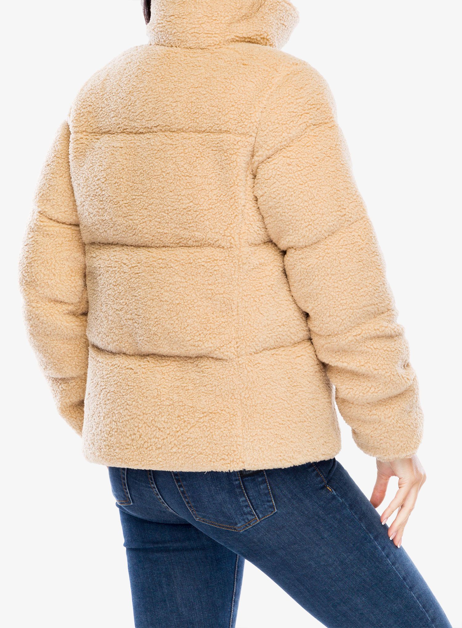 Zateplená bunda Columbia Puffect Sherpa Jacket - canoe