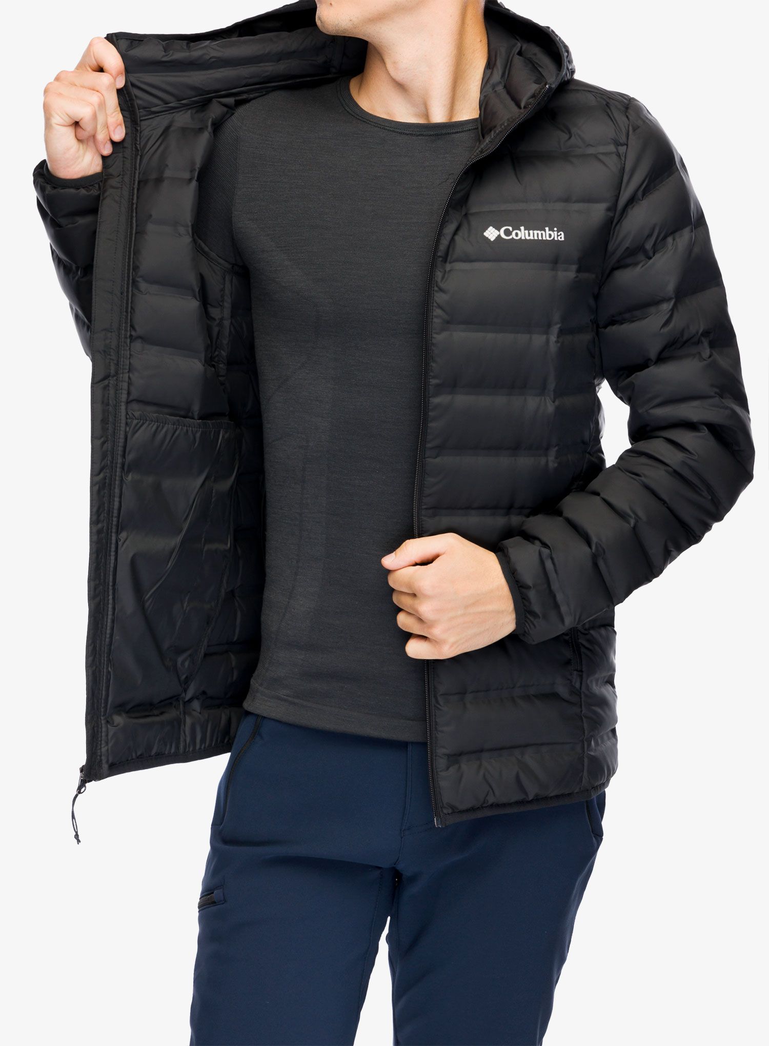Péřová bunda Columbia Lake 22 Down Hooded Jacket - black