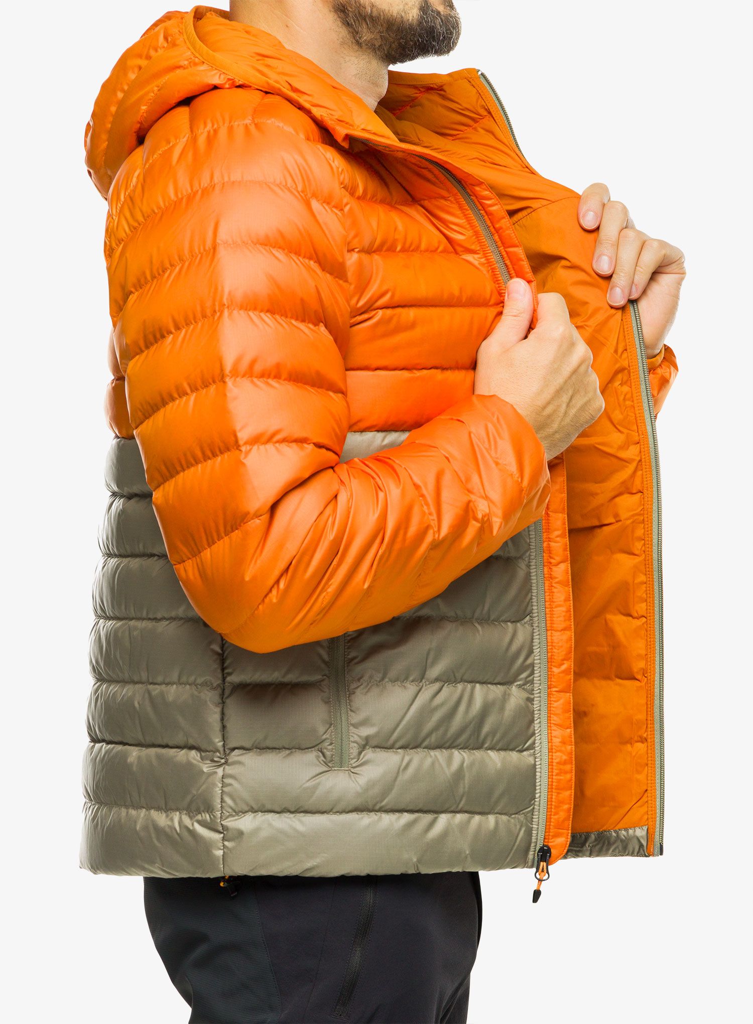Péřová bunda Marmot Highlander Hoody - tangelo/vetiver