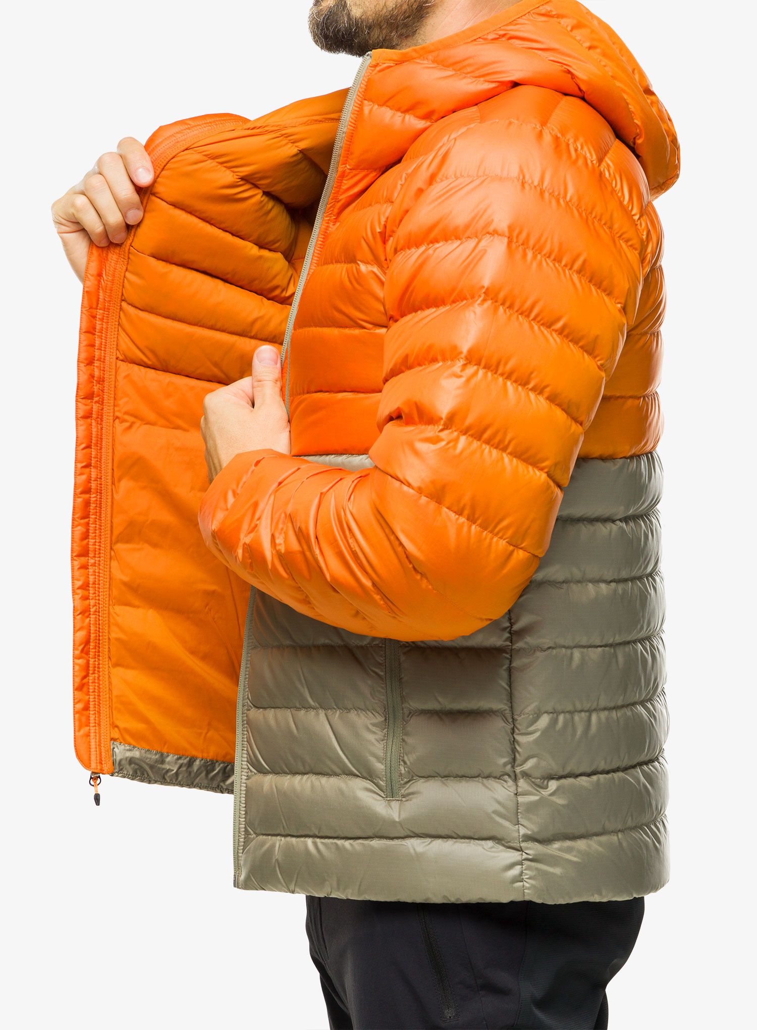 Péřová bunda Marmot Highlander Hoody - tangelo/vetiver