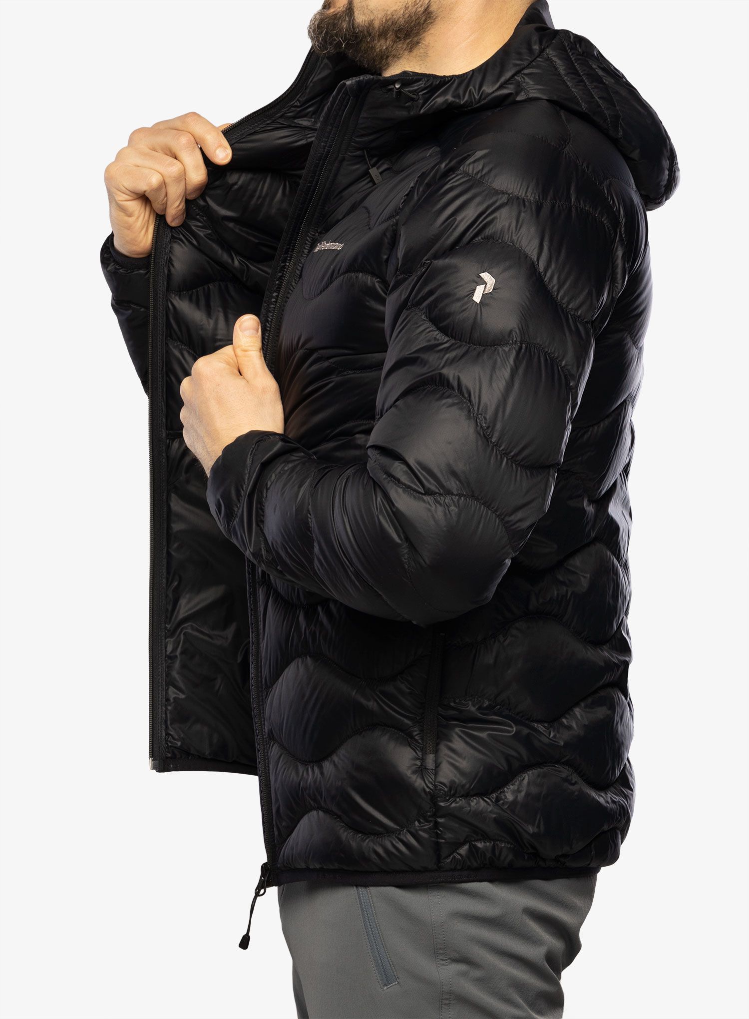 Péřová bunda Peak Performance Helium Down Hood Jacket - black