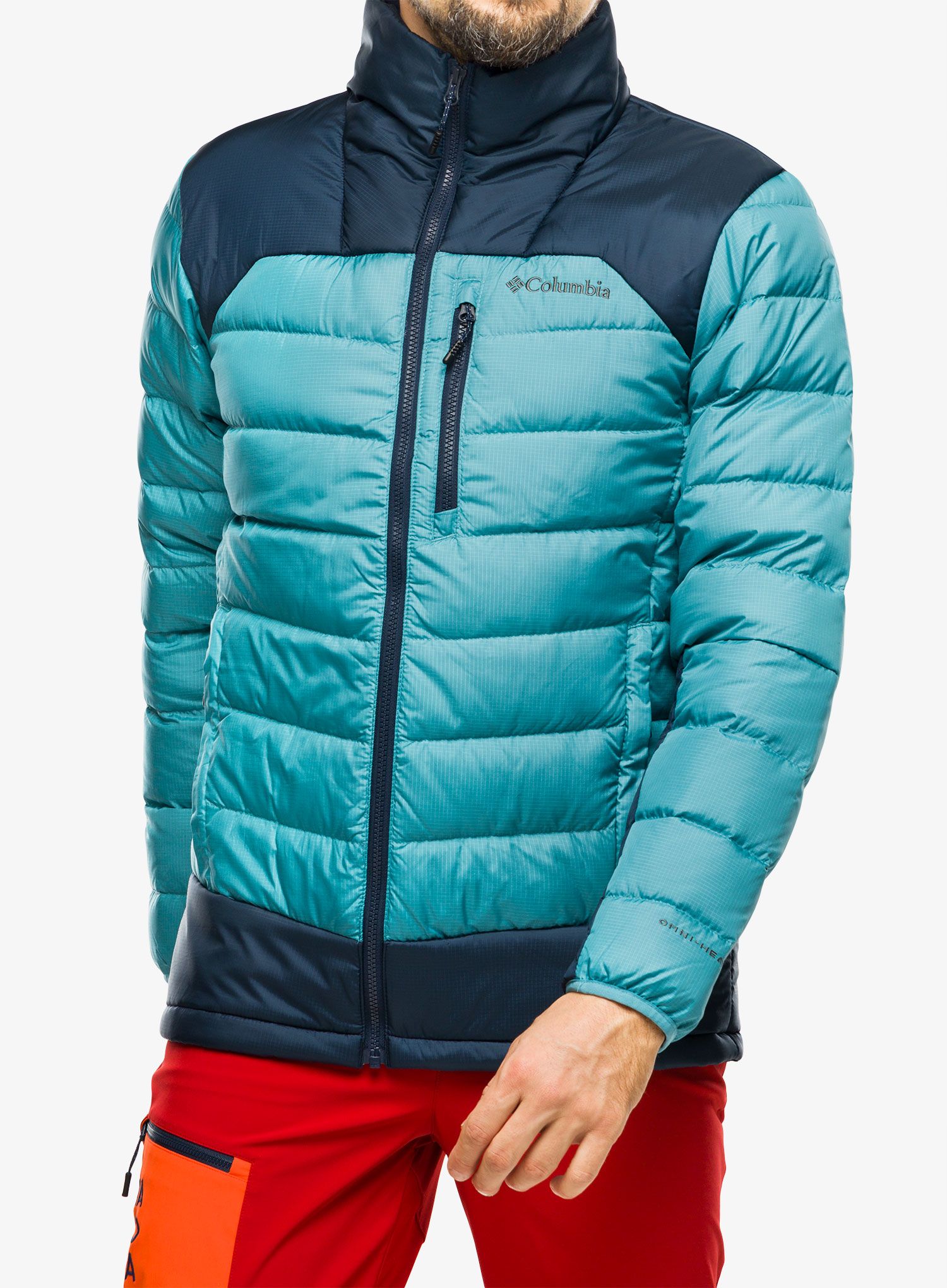 Péřová bunda pánská Columbia Autumn Park Down Jacket - shasta/collegiate navy