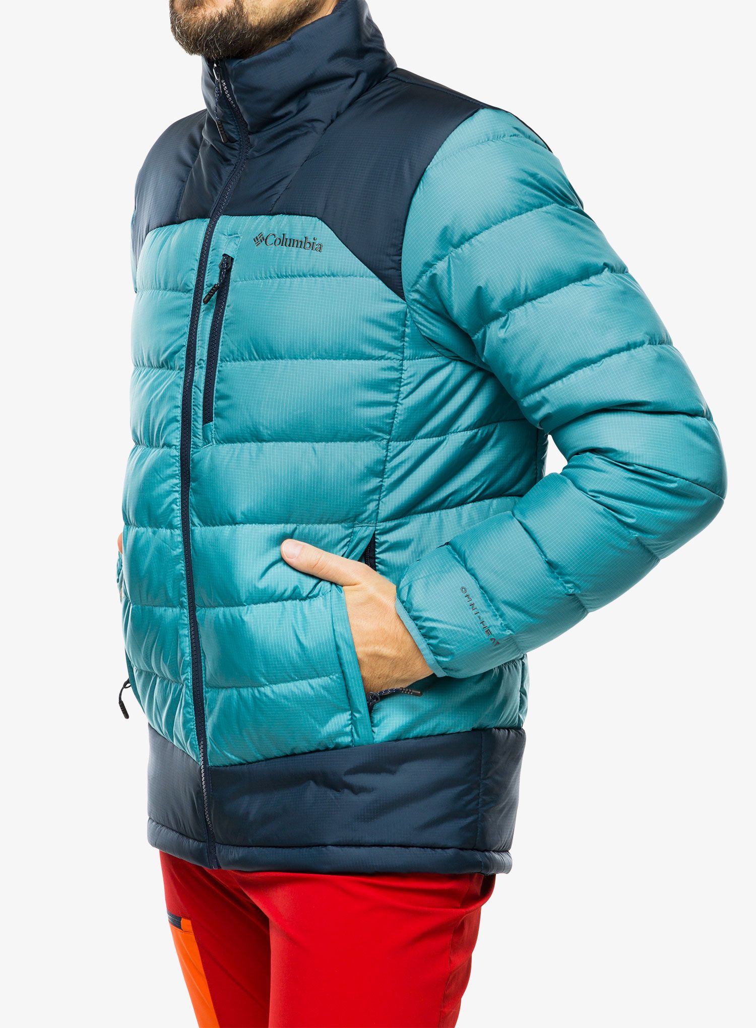Péřová bunda pánská Columbia Autumn Park Down Jacket - shasta/collegiate navy