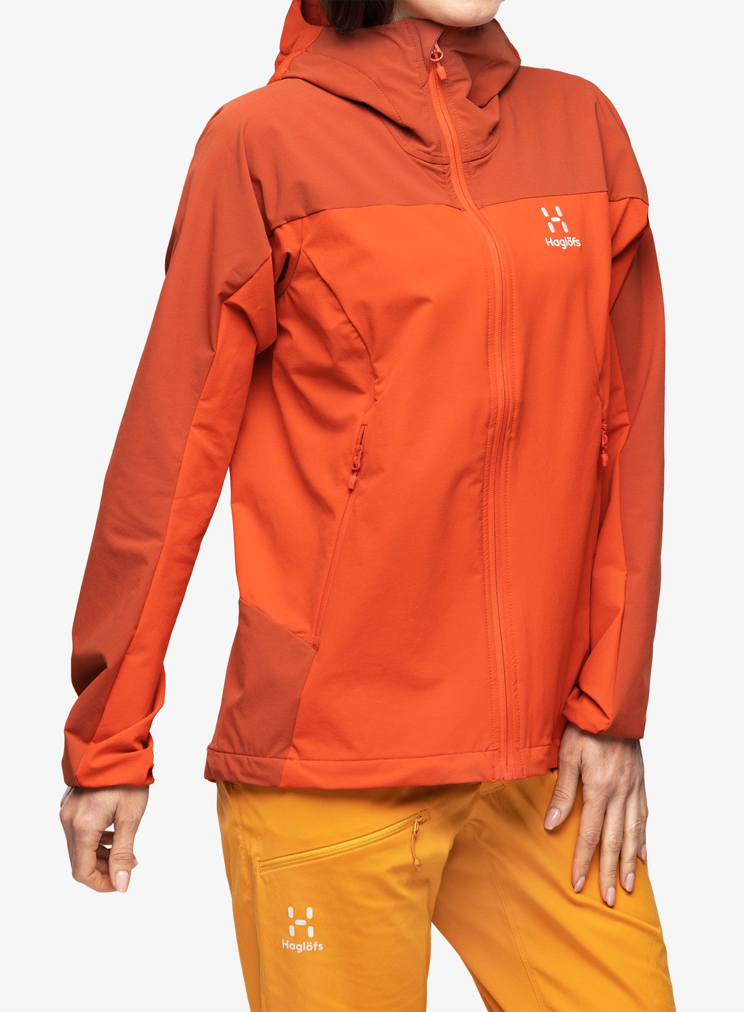 Softshellová bunda dámská Haglofs Moran Softshell Hood - zenith red/corrosion