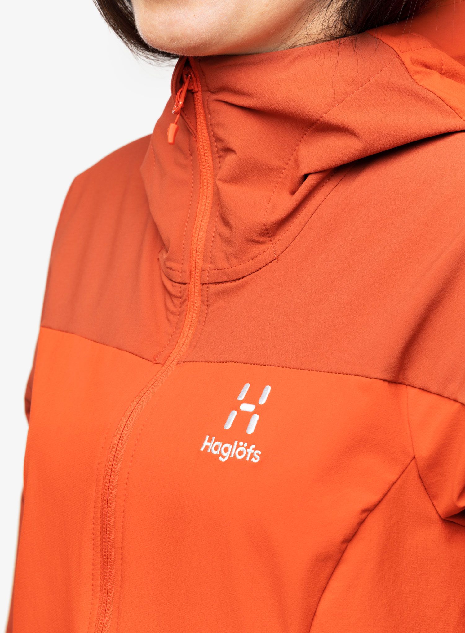 Softshellová bunda dámská Haglofs Moran Softshell Hood - zenith red/corrosion