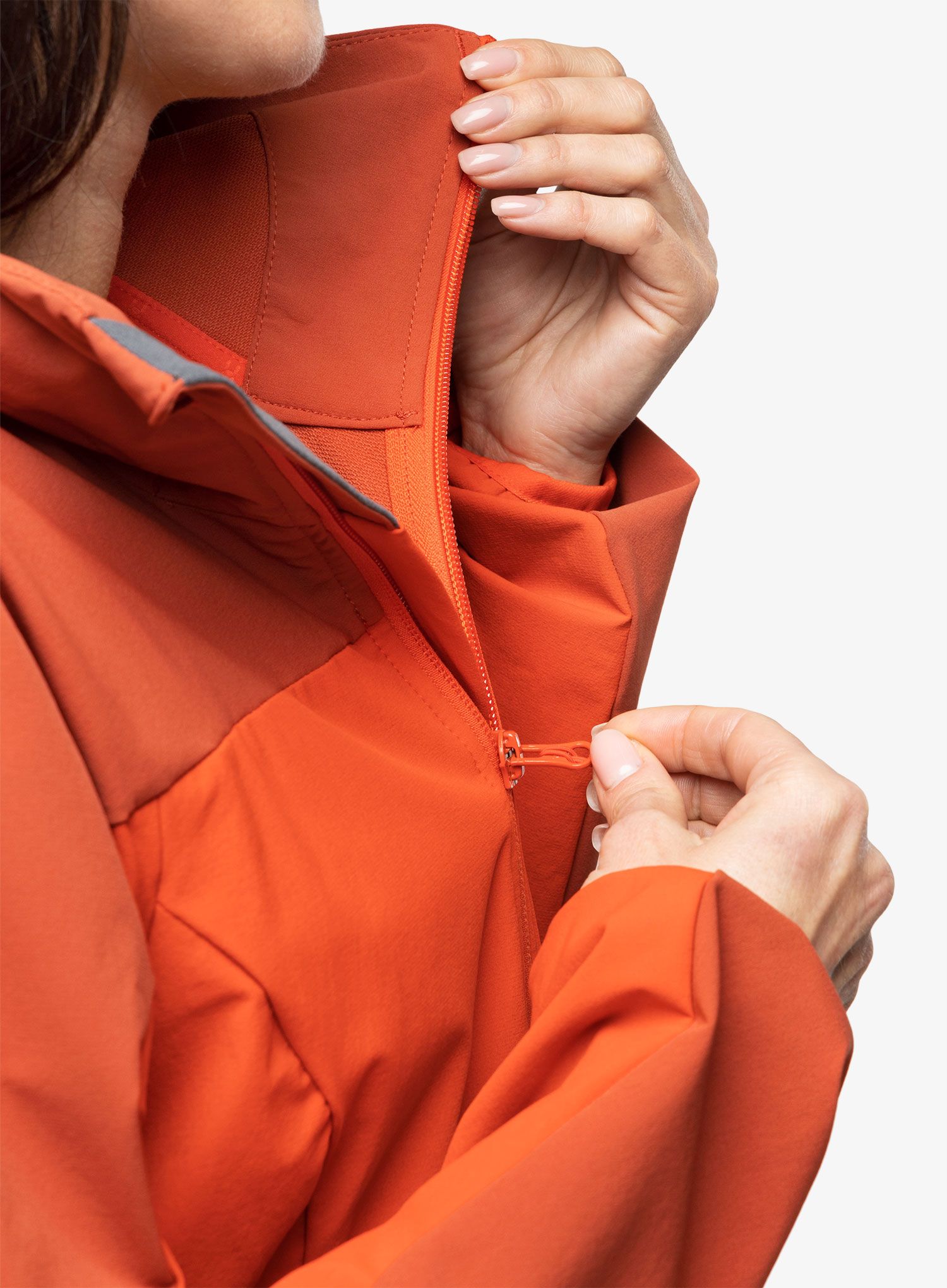 Softshellová bunda dámská Haglofs Moran Softshell Hood - zenith red/corrosion