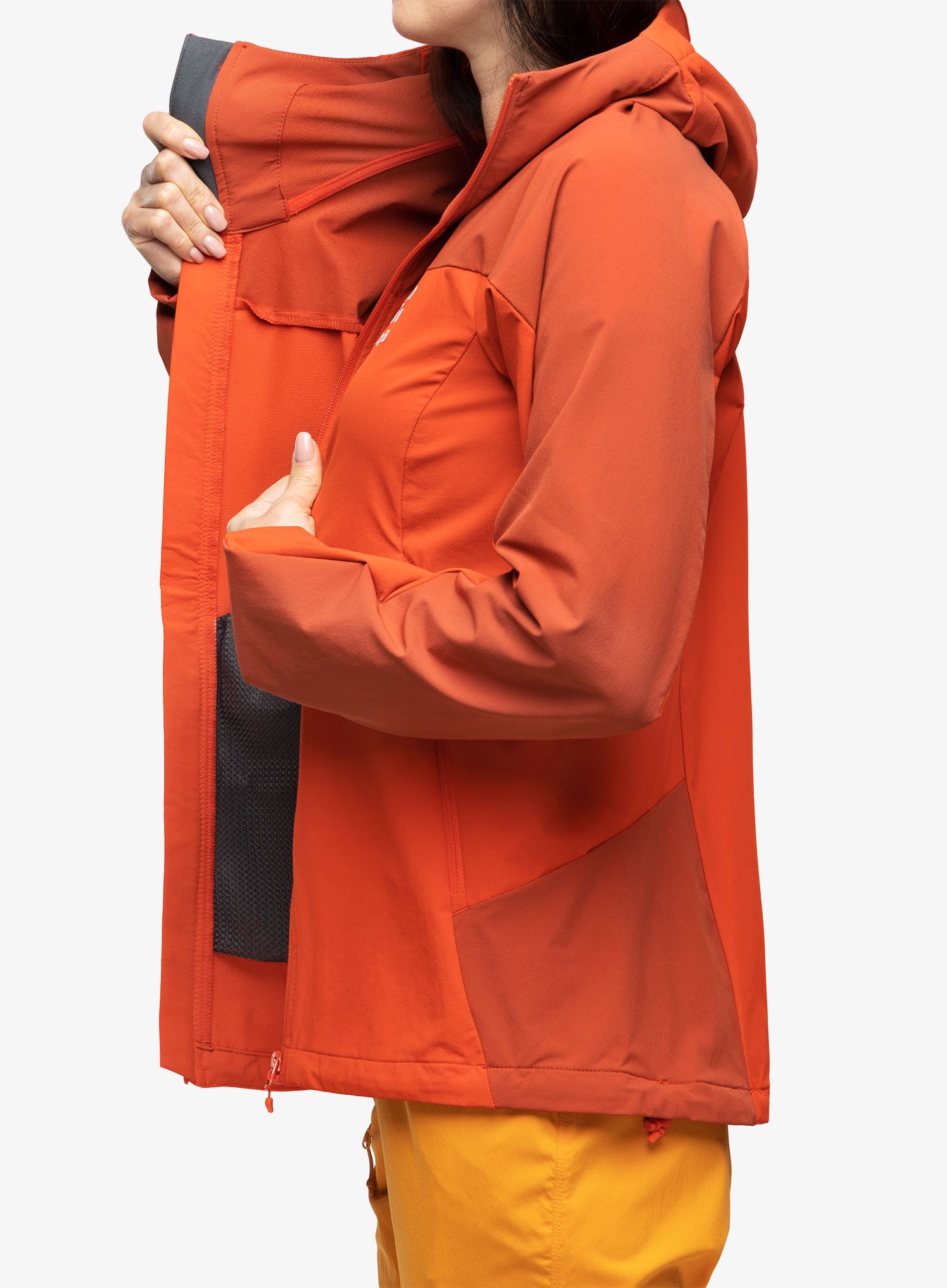 Softshellová bunda dámská Haglofs Moran Softshell Hood - zenith red/corrosion