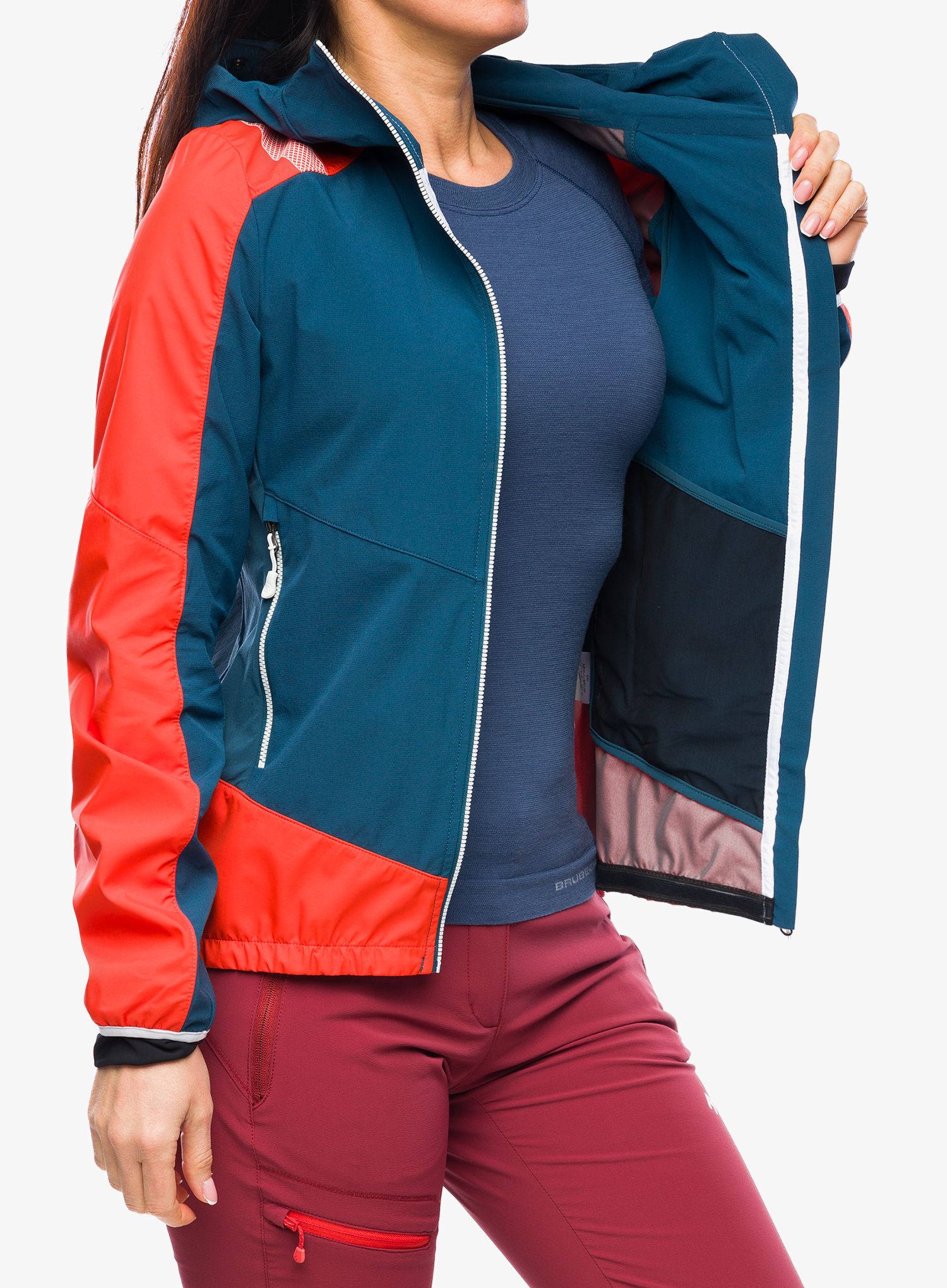 Softshellová bunda dámská La Sportiva Aequilibrium Softshell Jacket - storm blue/cherry tomato