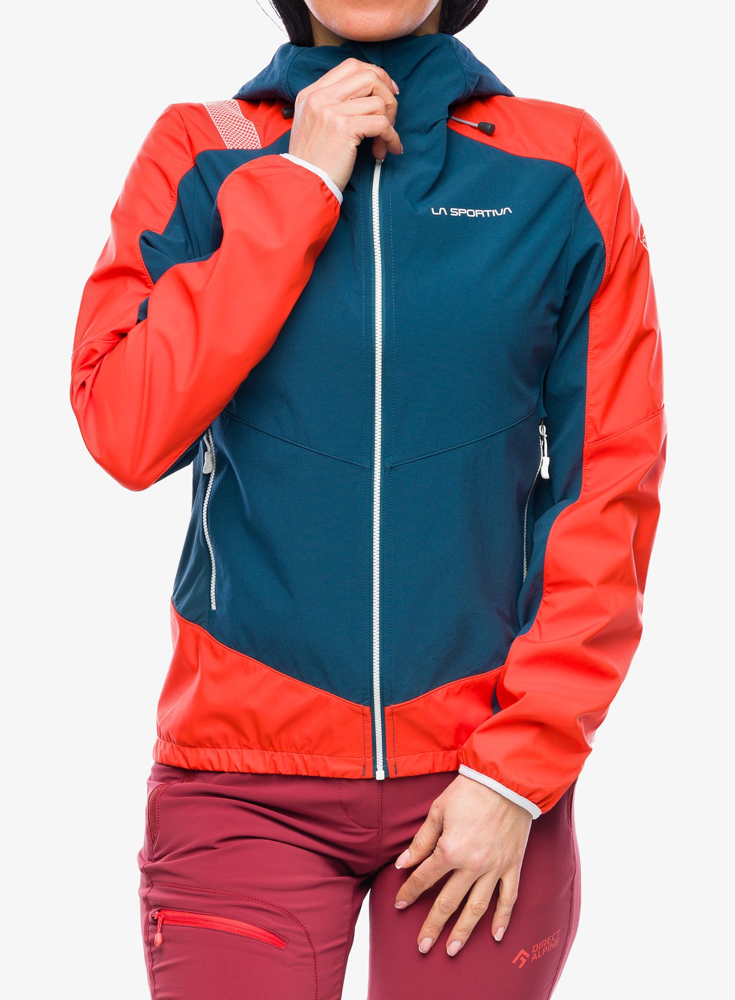 Softshellová bunda dámská La Sportiva Aequilibrium Softshell Jacket - storm blue/cherry tomato