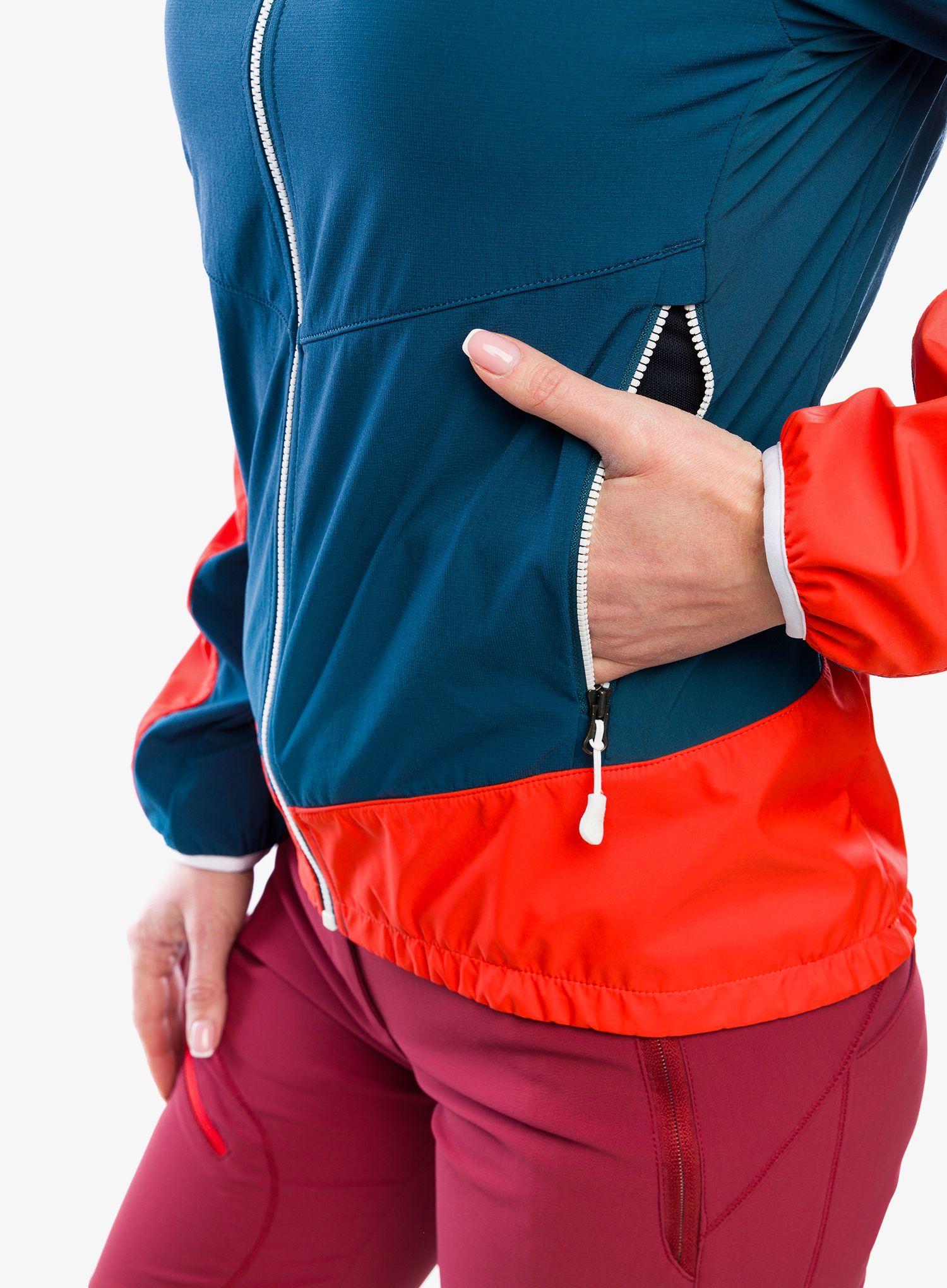 Softshellová bunda dámská La Sportiva Aequilibrium Softshell Jacket - storm blue/cherry tomato