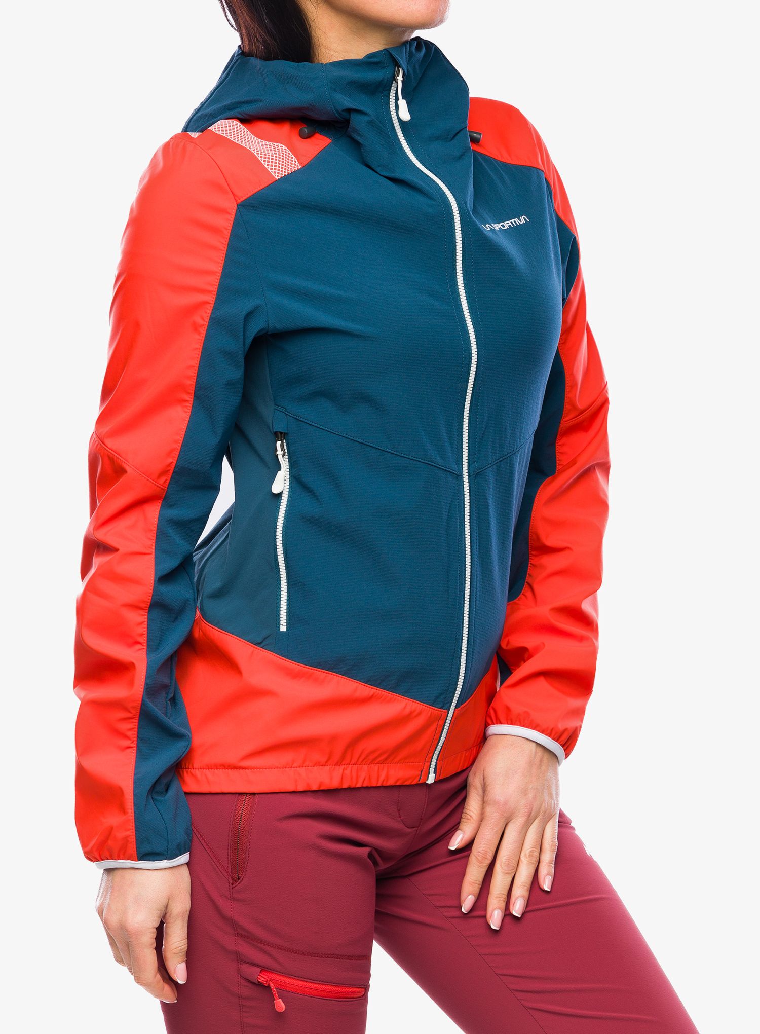 Softshellová bunda dámská La Sportiva Aequilibrium Softshell Jacket - storm blue/cherry tomato
